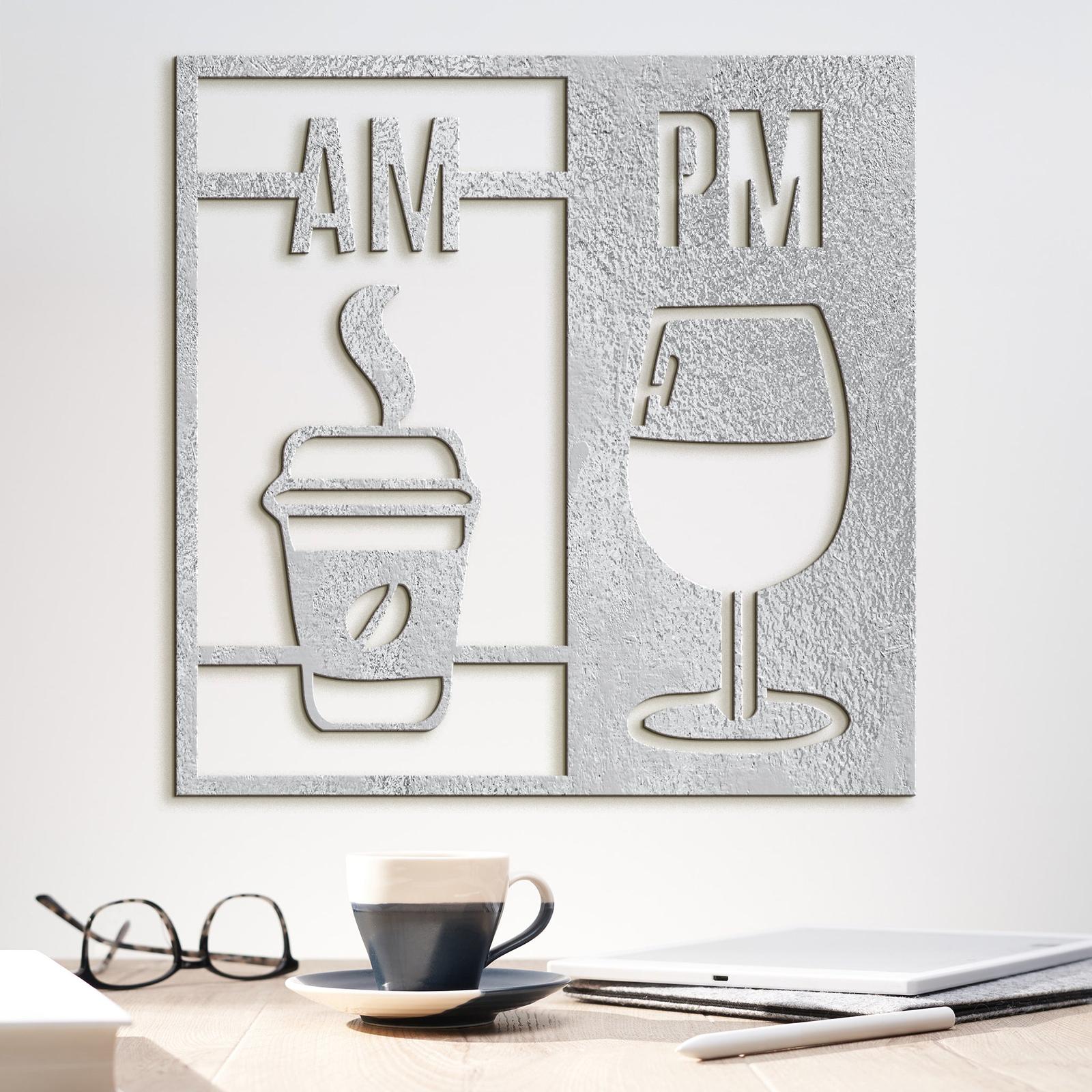 Drevená dekorácia Deň začína kávou a končí vínom-DREVTEX