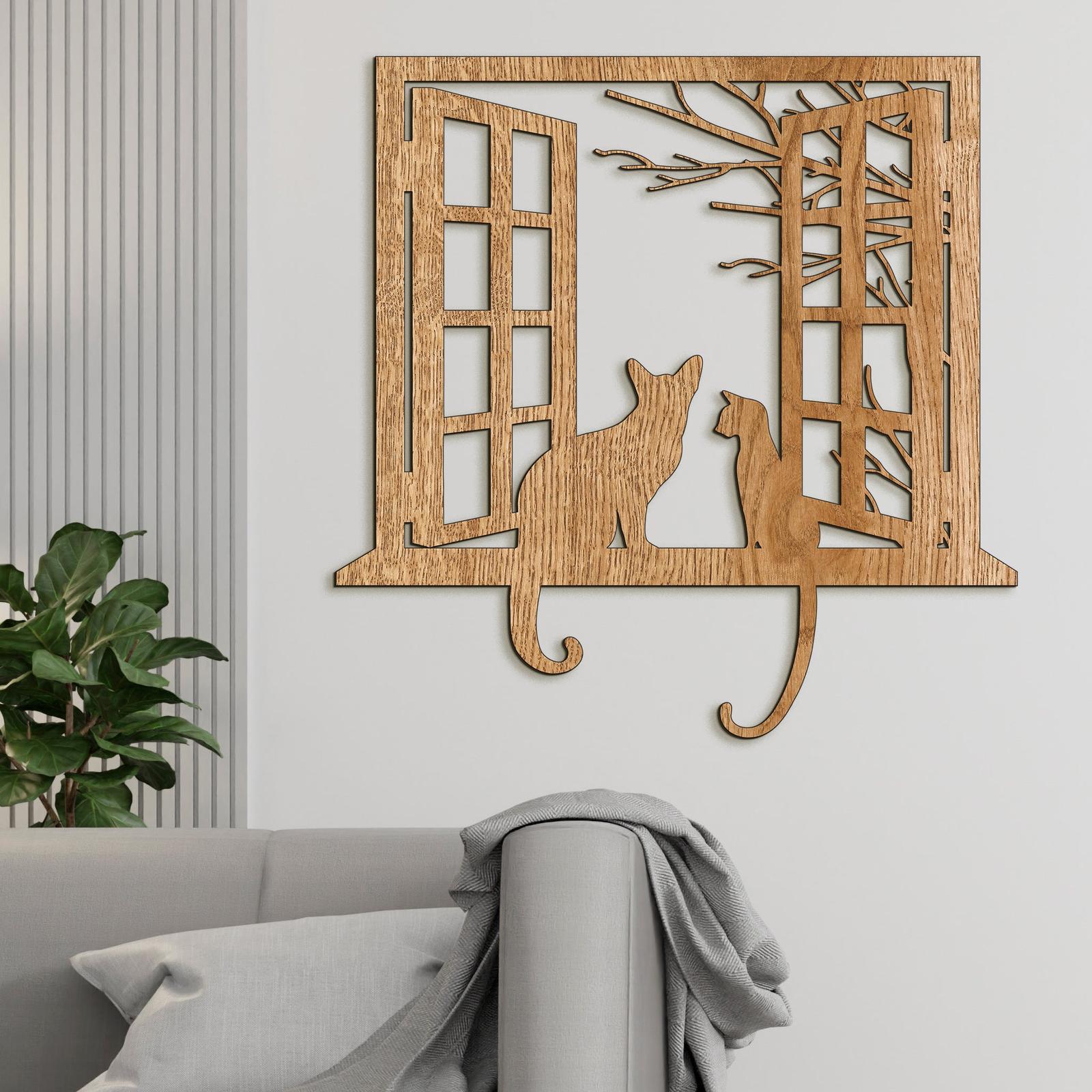 Drevena dekoracia macky-DREVTEX