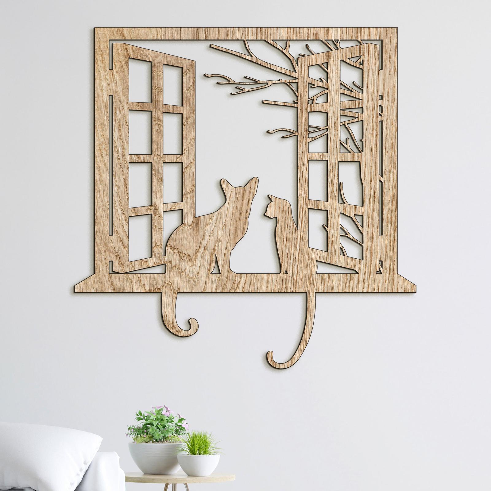 Drevena dekoracia macky-DREVTEX