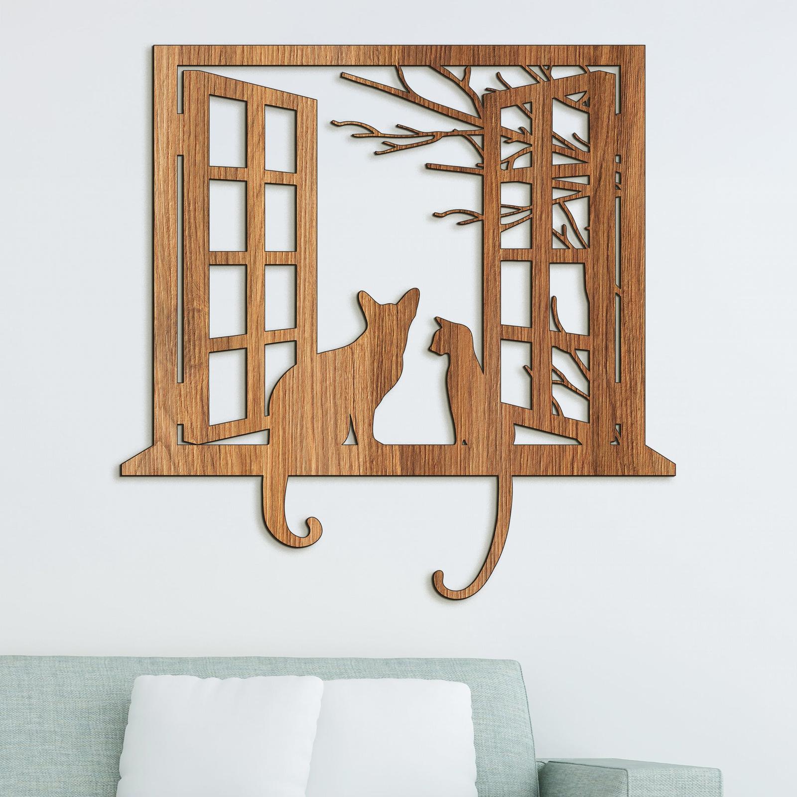 Drevena dekoracia macky-DREVTEX