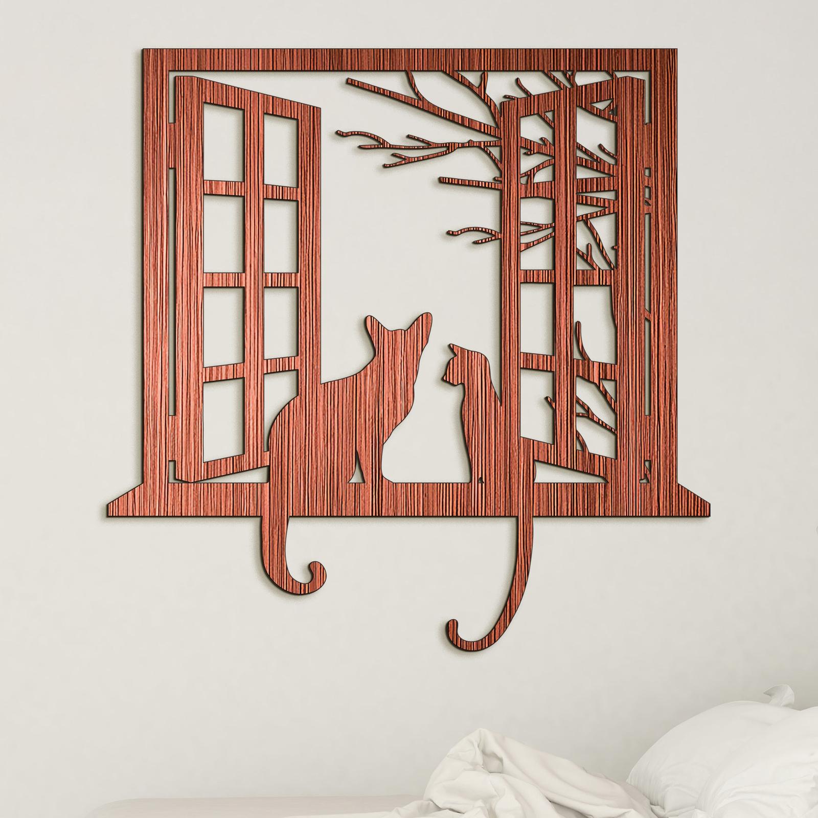 Drevena dekoracia macky-DREVTEX