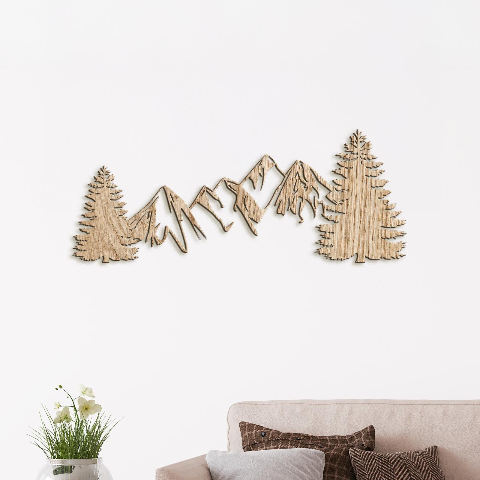 Drevená dekorácia na stenu MOUNTAINS-DREVTEX
