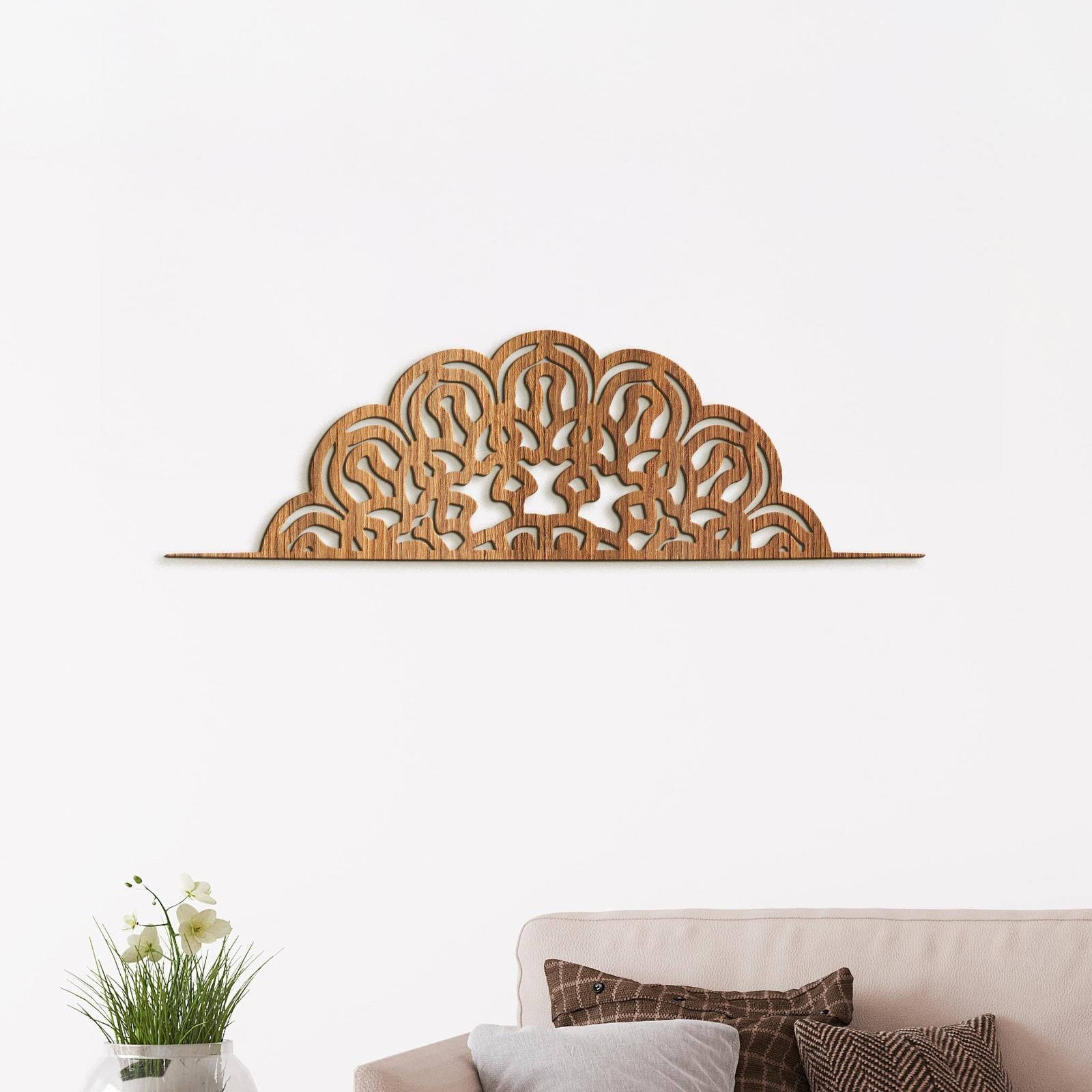 Drevená mandala polkruh FLORA-DREVTEX