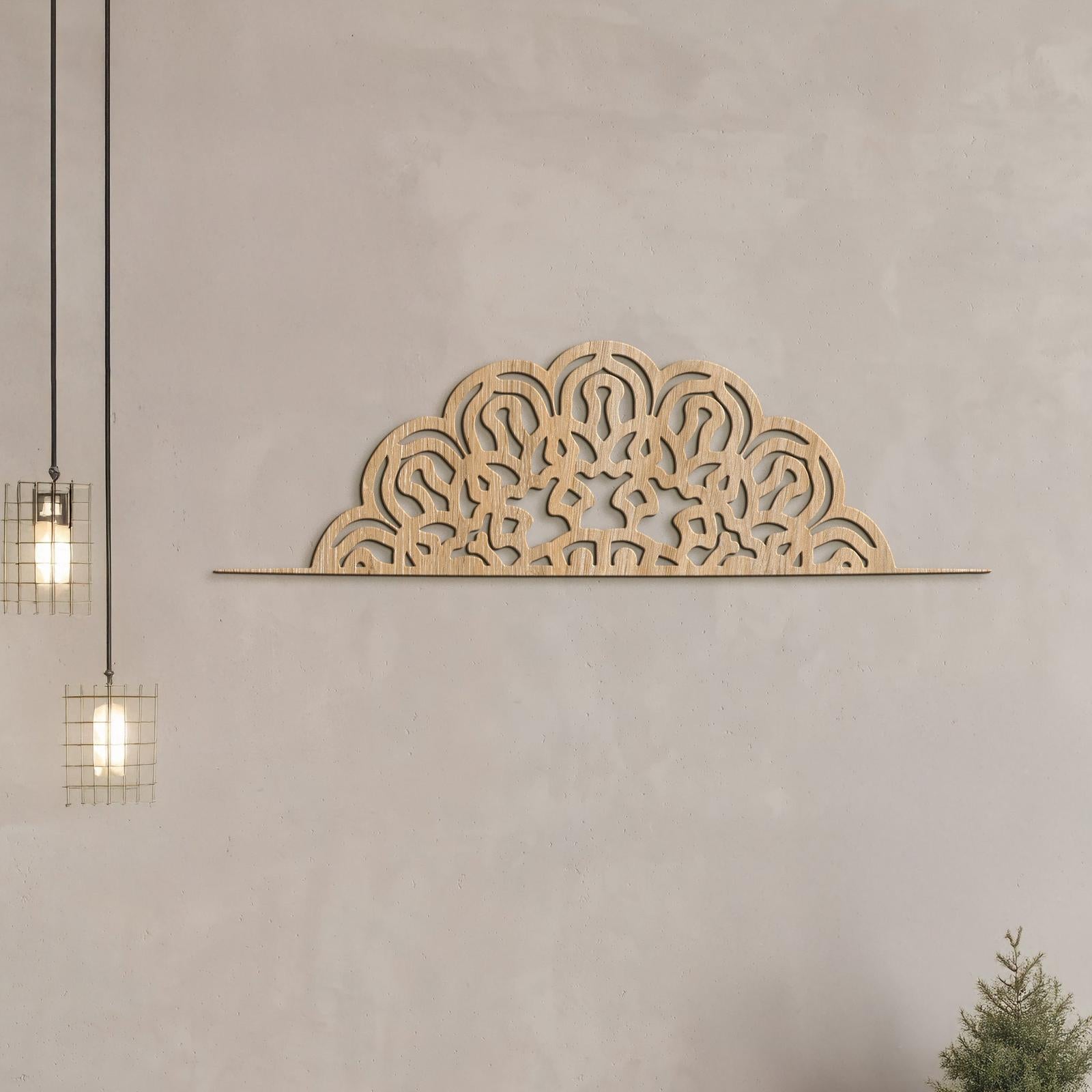 Drevená mandala polkruh FLORA-DREVTEX