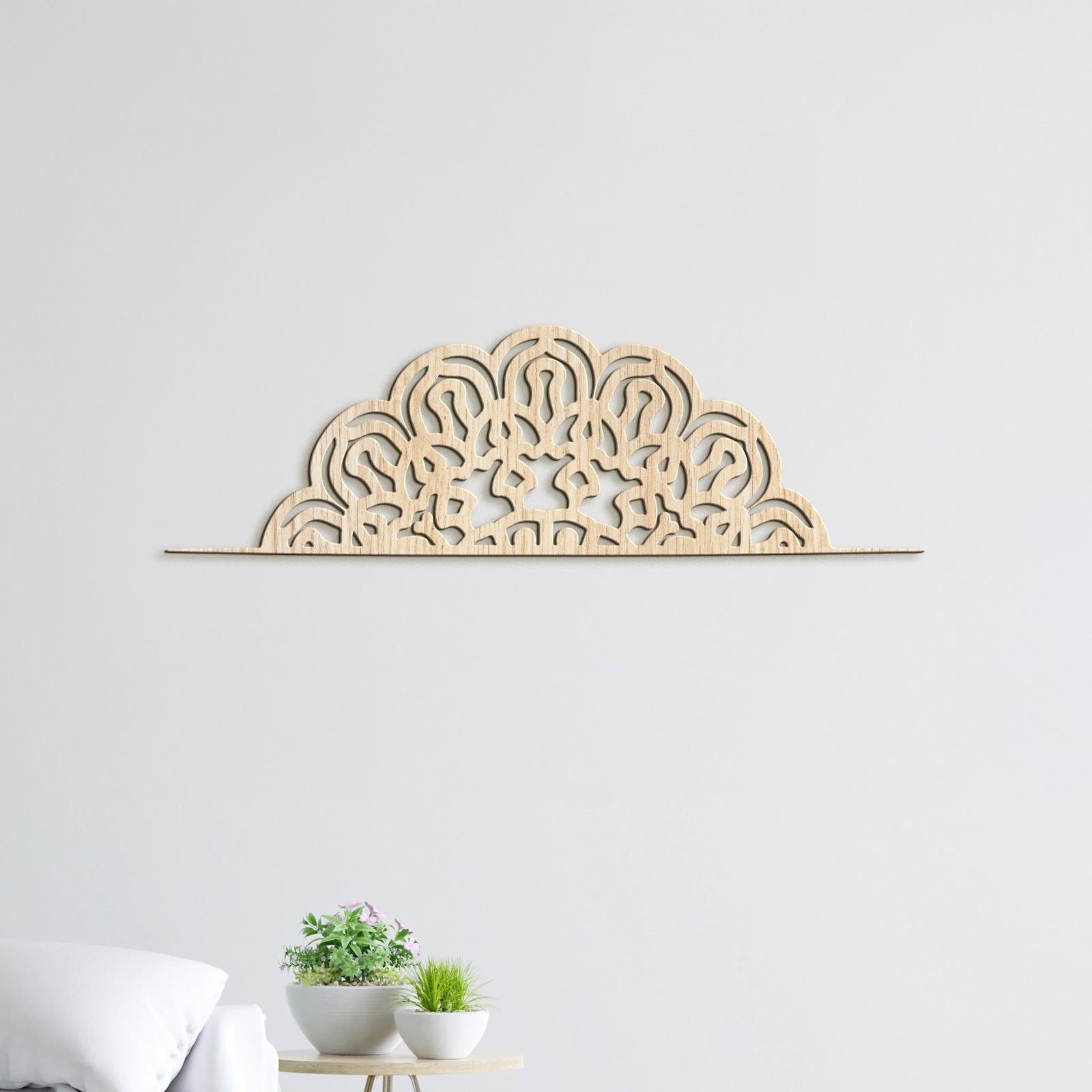 Drevená mandala polkruh FLORA-DREVTEX