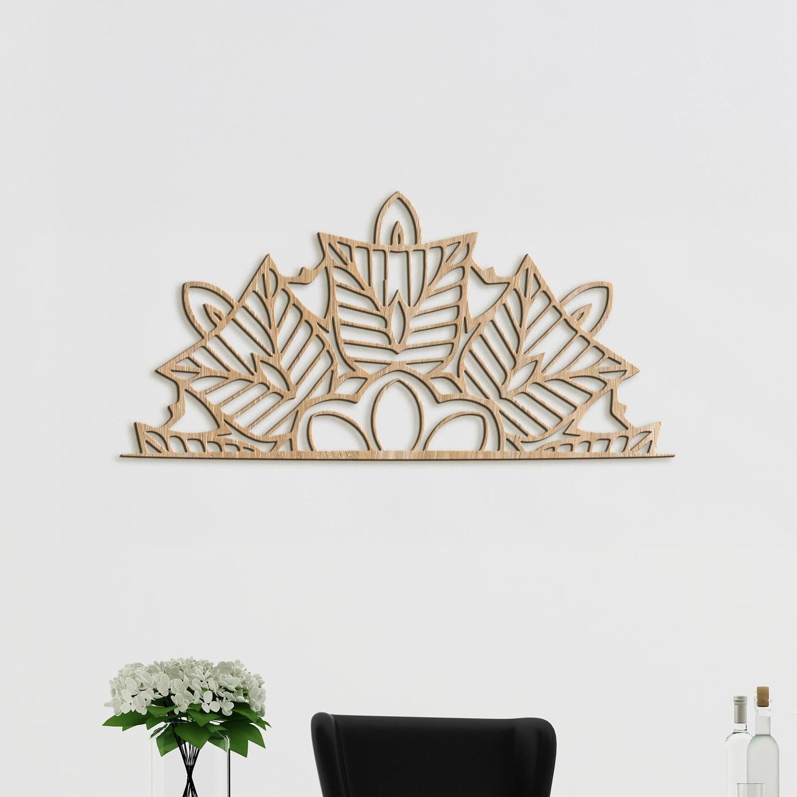 Drevená mandala polkruh Ornament-DREVTEX