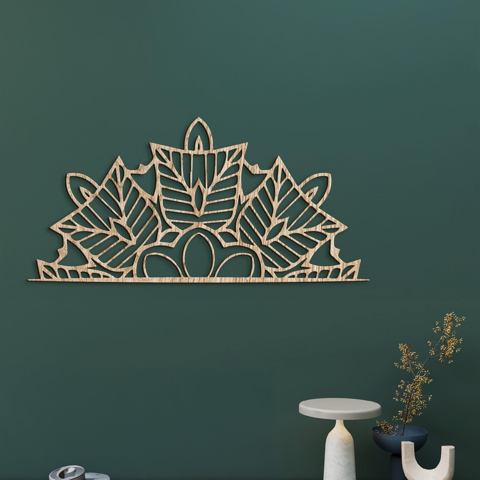 Drevená mandala polkruh Ornament-DREVTEX