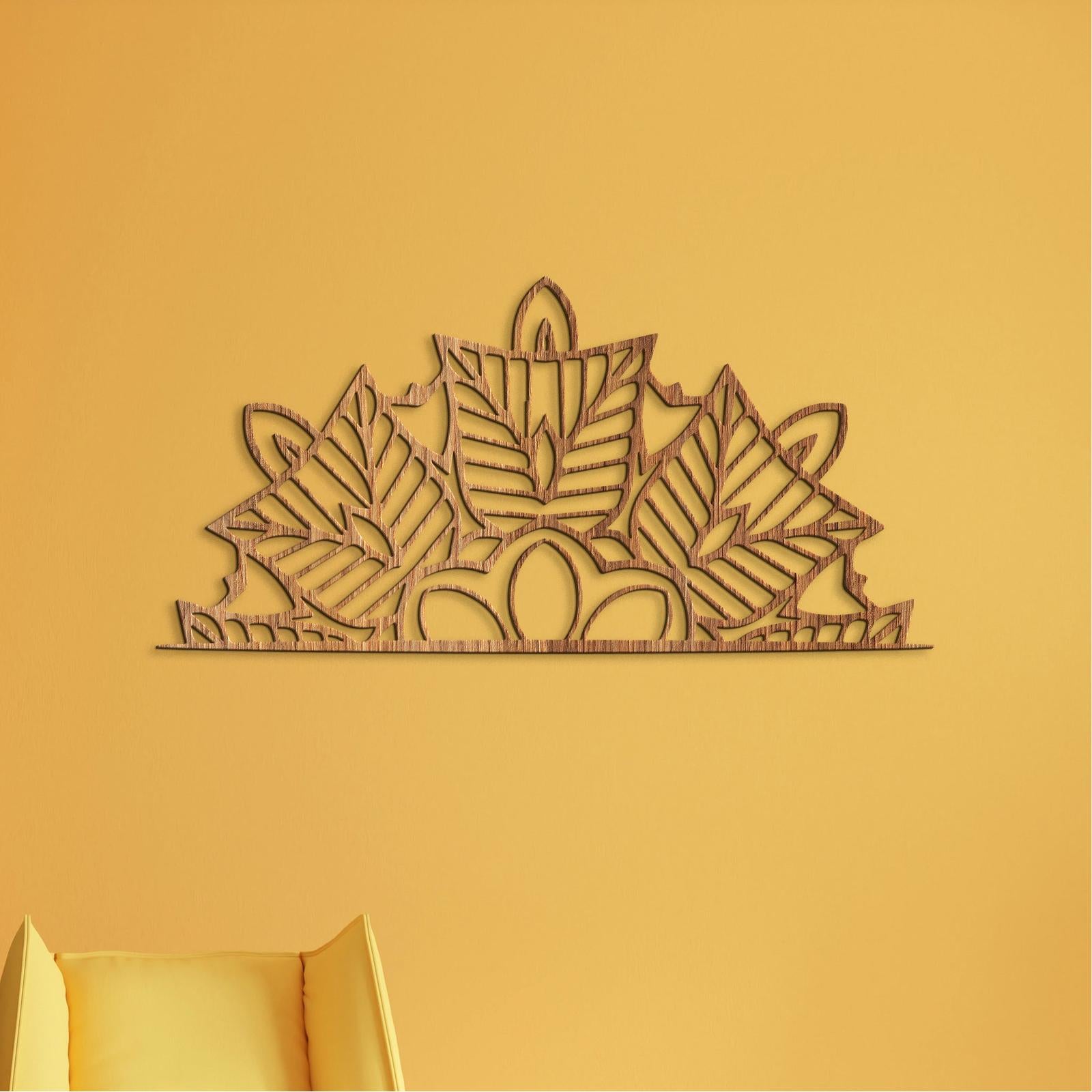 Drevená mandala polkruh Ornament-DREVTEX