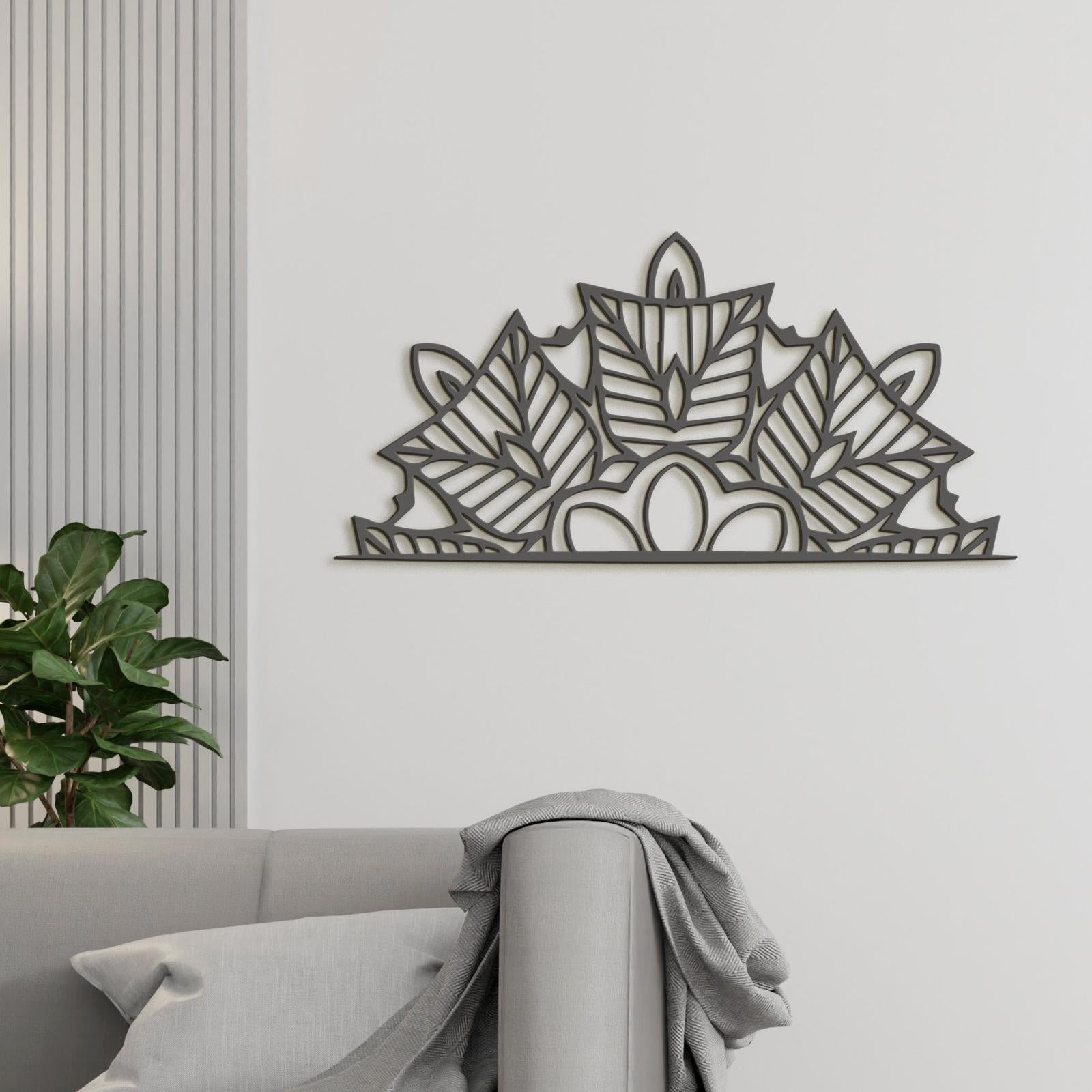 Drevená mandala polkruh Ornament-DREVTEX