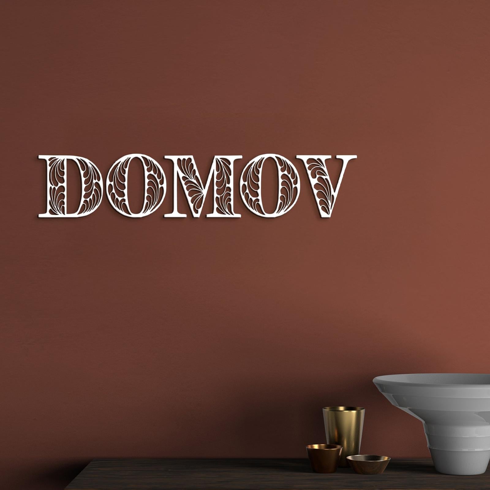 Drevený nápis DOMOV-DREVTEX