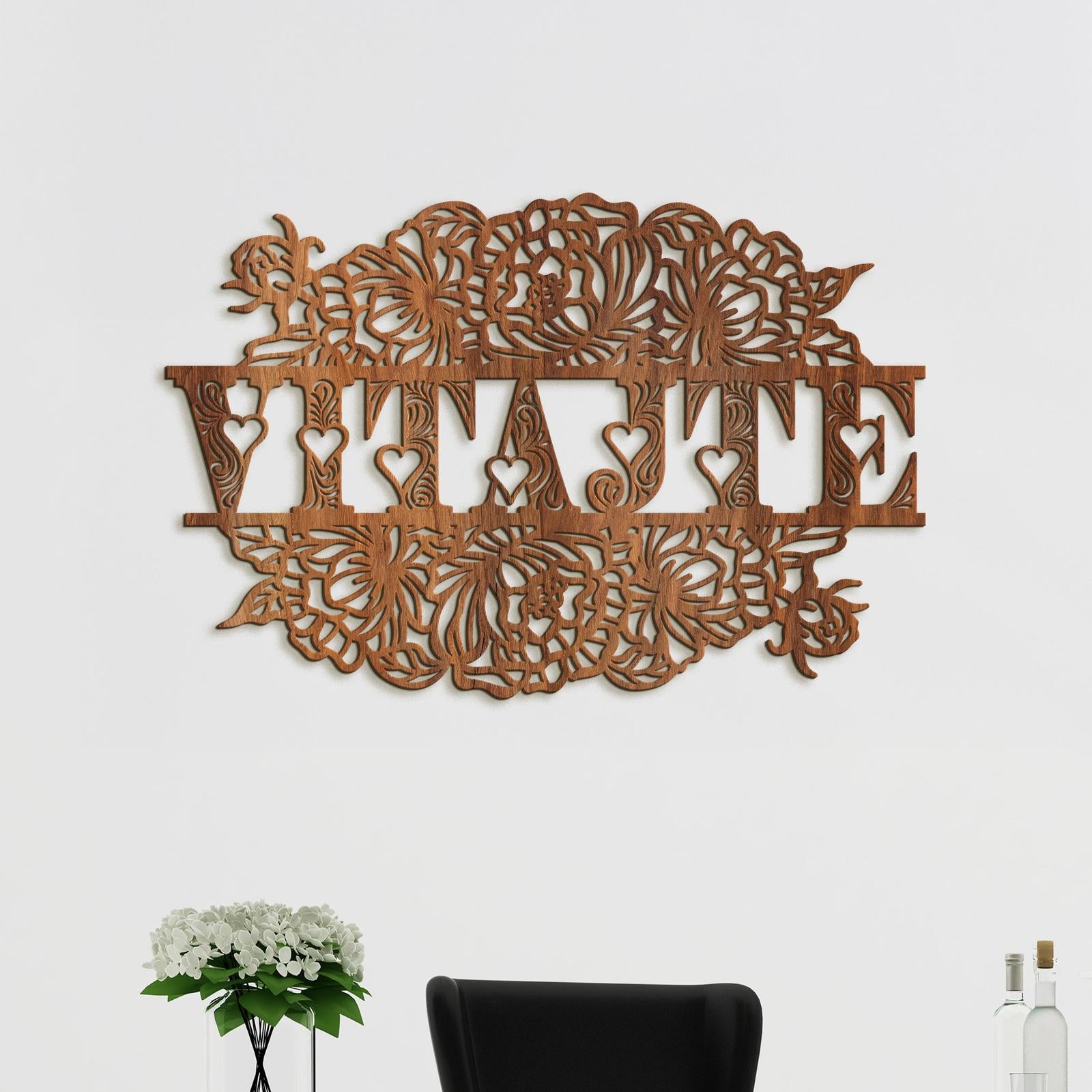 Drevený nápis VITAJTE-DREVTEX