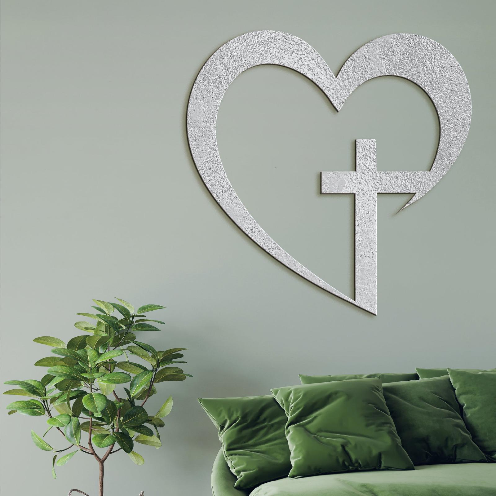 Drevený obraz na stenu Kríž v srdci-DREVTEX