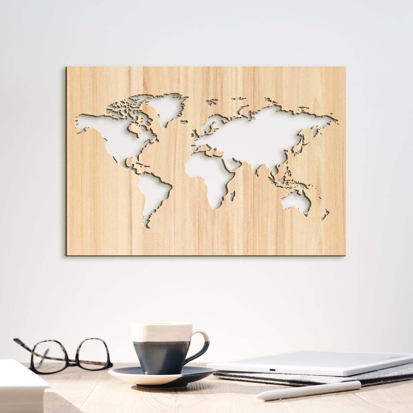 Drevený obraz na stenu Mapa sveta-DREVTEX