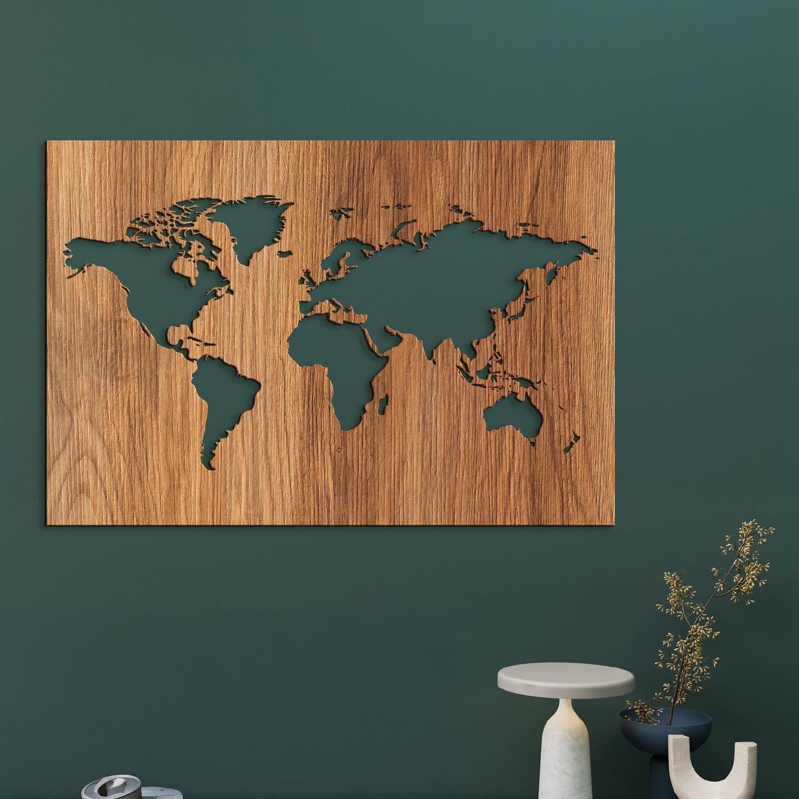 Drevený obraz na stenu Mapa sveta-DREVTEX