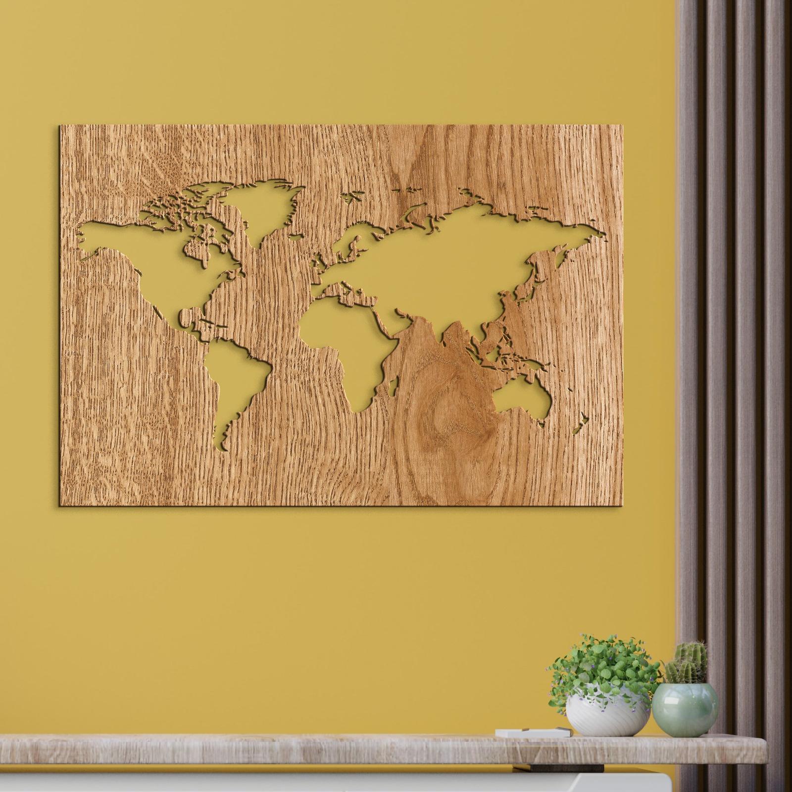 Drevený obraz na stenu Mapa sveta-DREVTEX