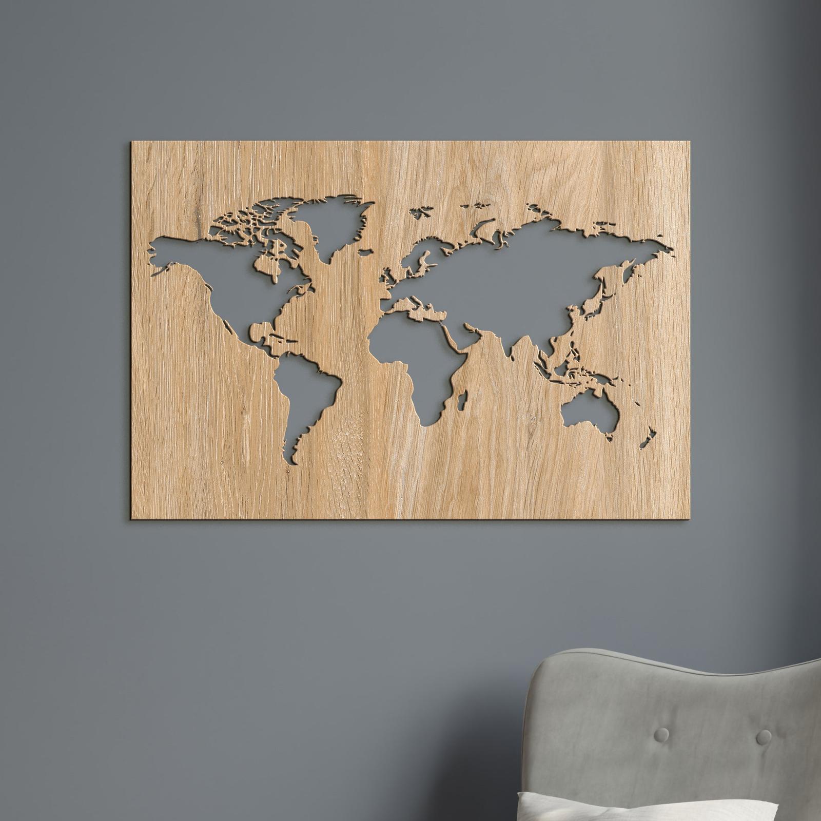 Drevený obraz na stenu Mapa sveta-DREVTEX
