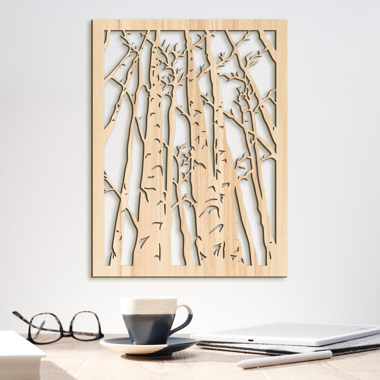 Drevený obraz na stenu silueta lesa-DREVTEX