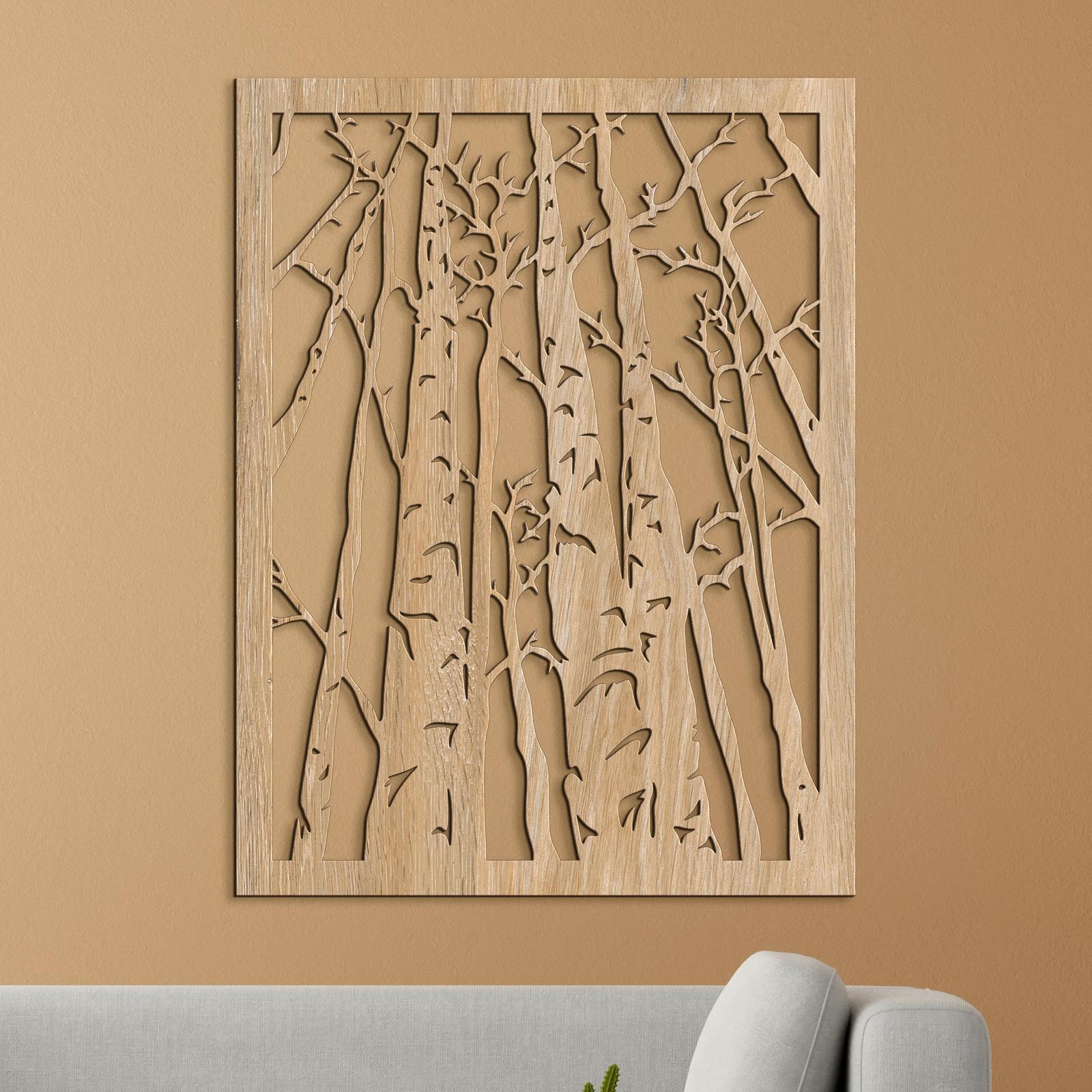Drevený obraz na stenu silueta lesa-DREVTEX