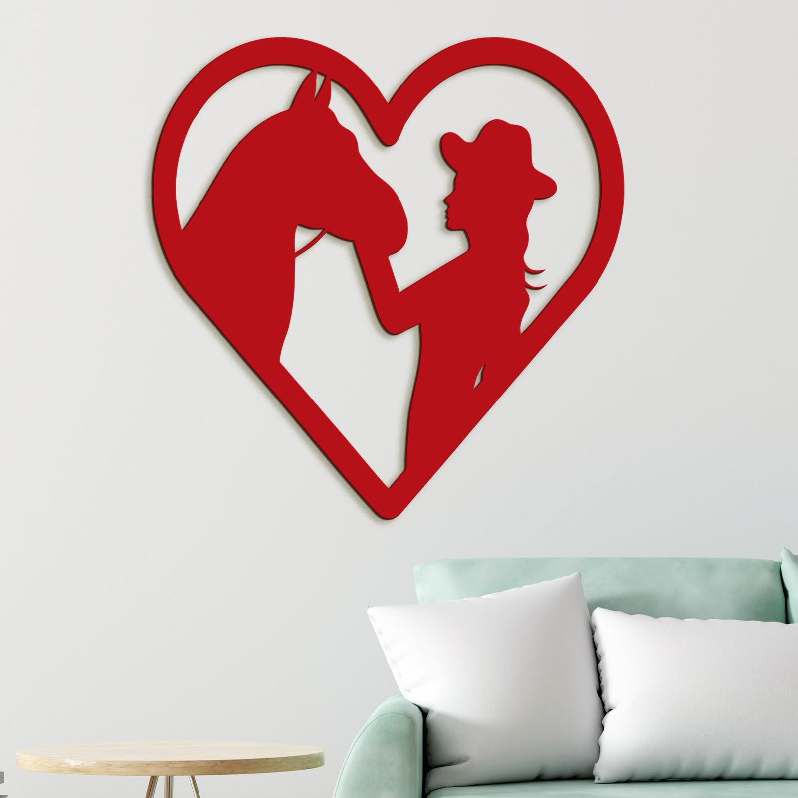 Drevený obraz na stenu žena s koňom-DREVTEX