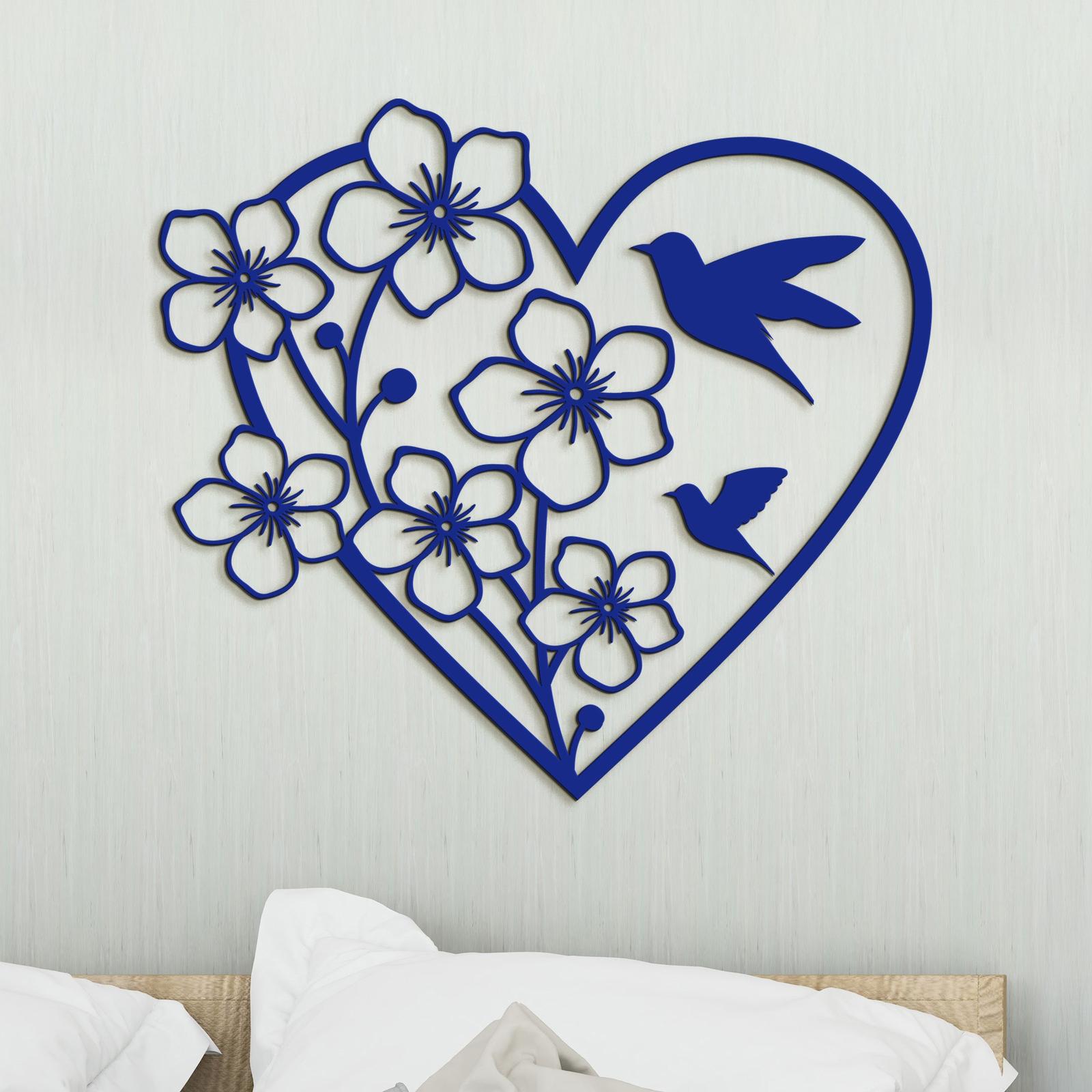 Drevený obraz Srdce s kvetmi-DREVTEX