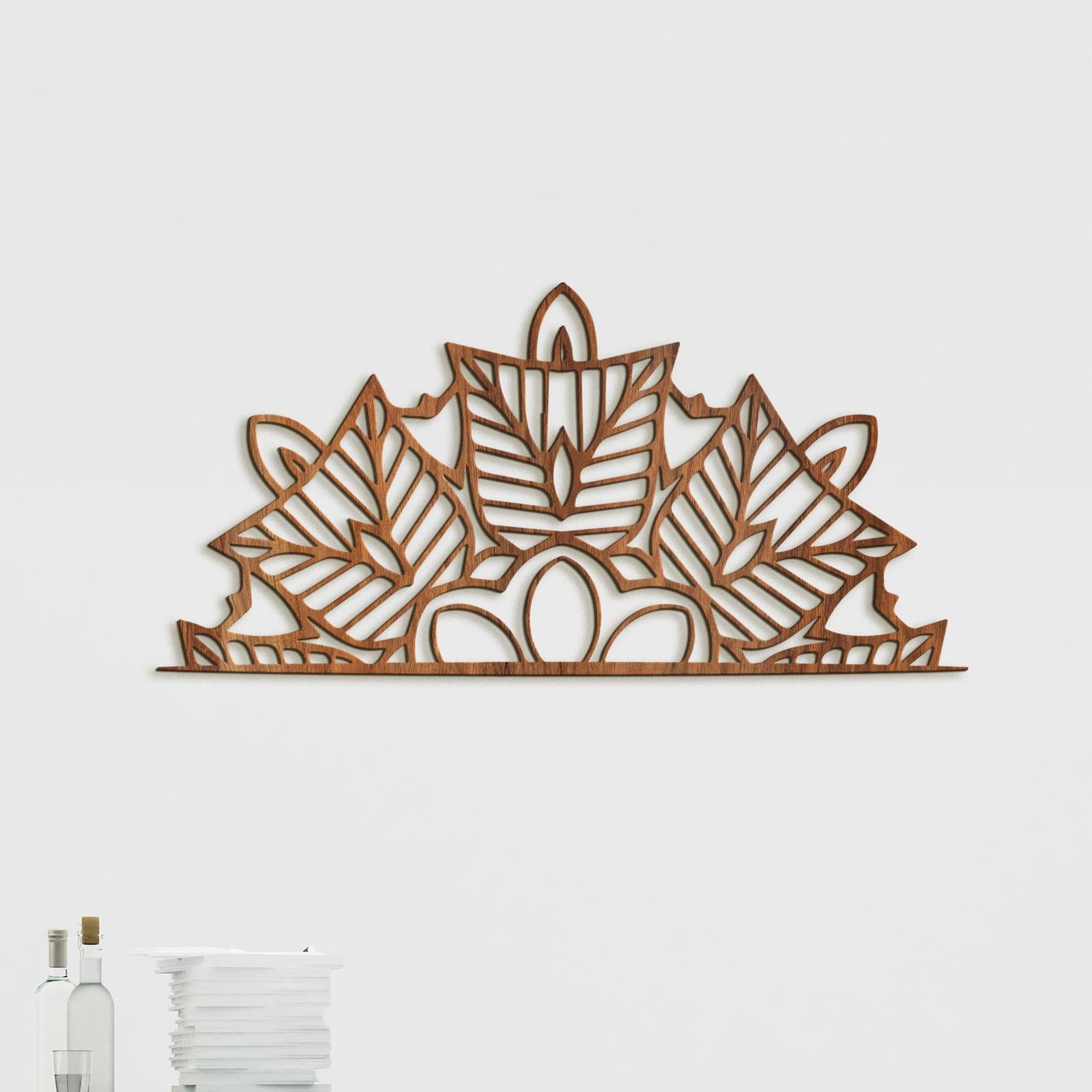 Drevená mandala polkruh Ornament-DREVTEX