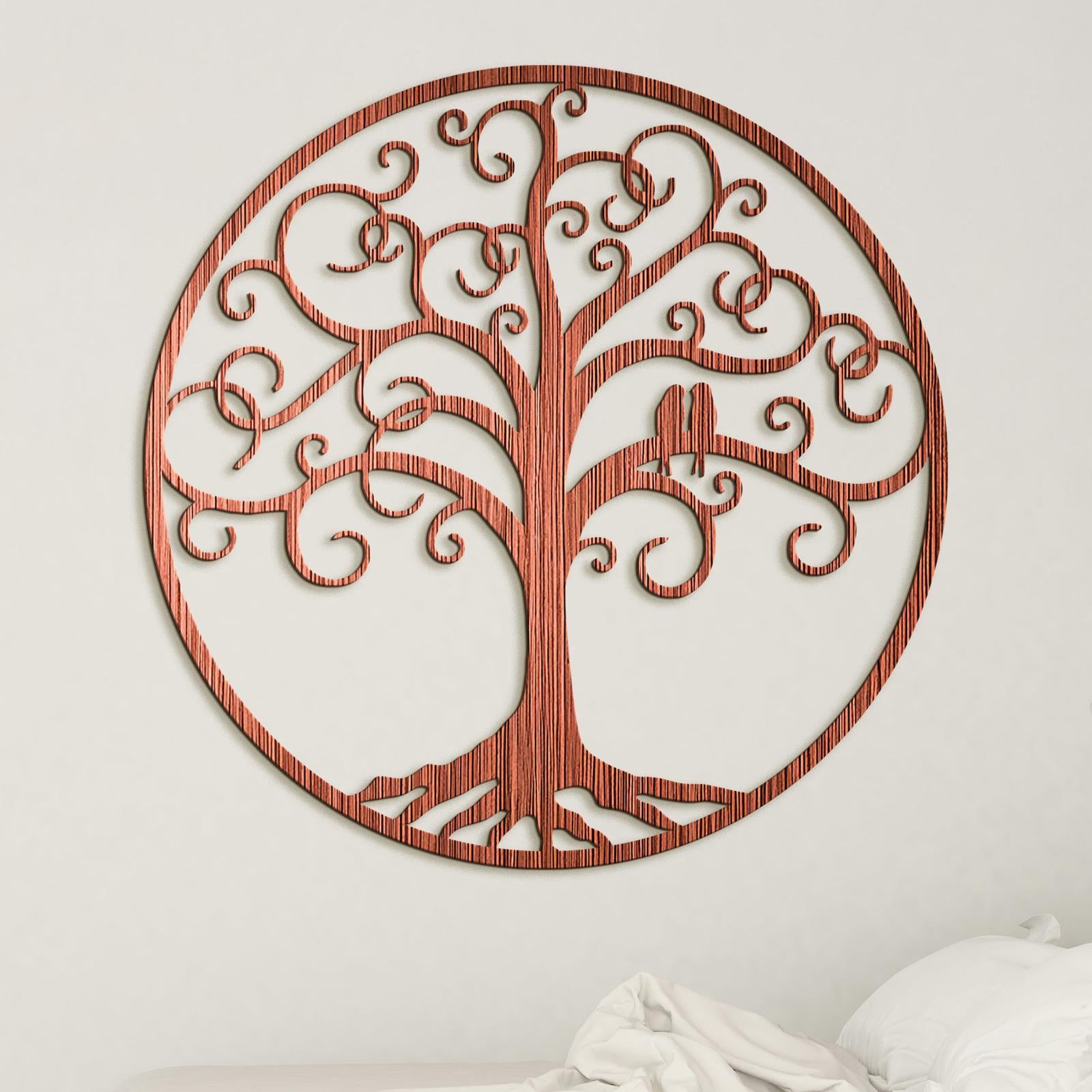 Strom života zaľúbení vtáci-DREVTEX