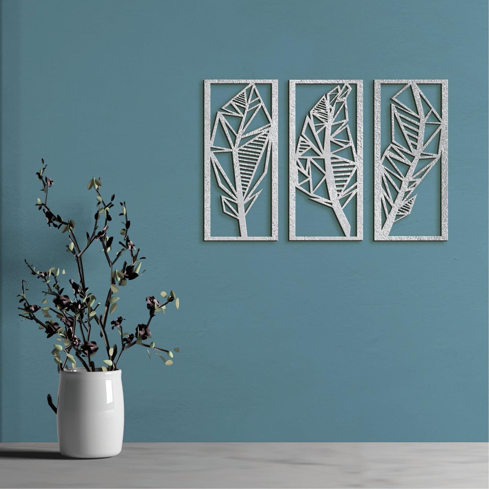 Trojdielny obraz Listy 3D-DREVTEX