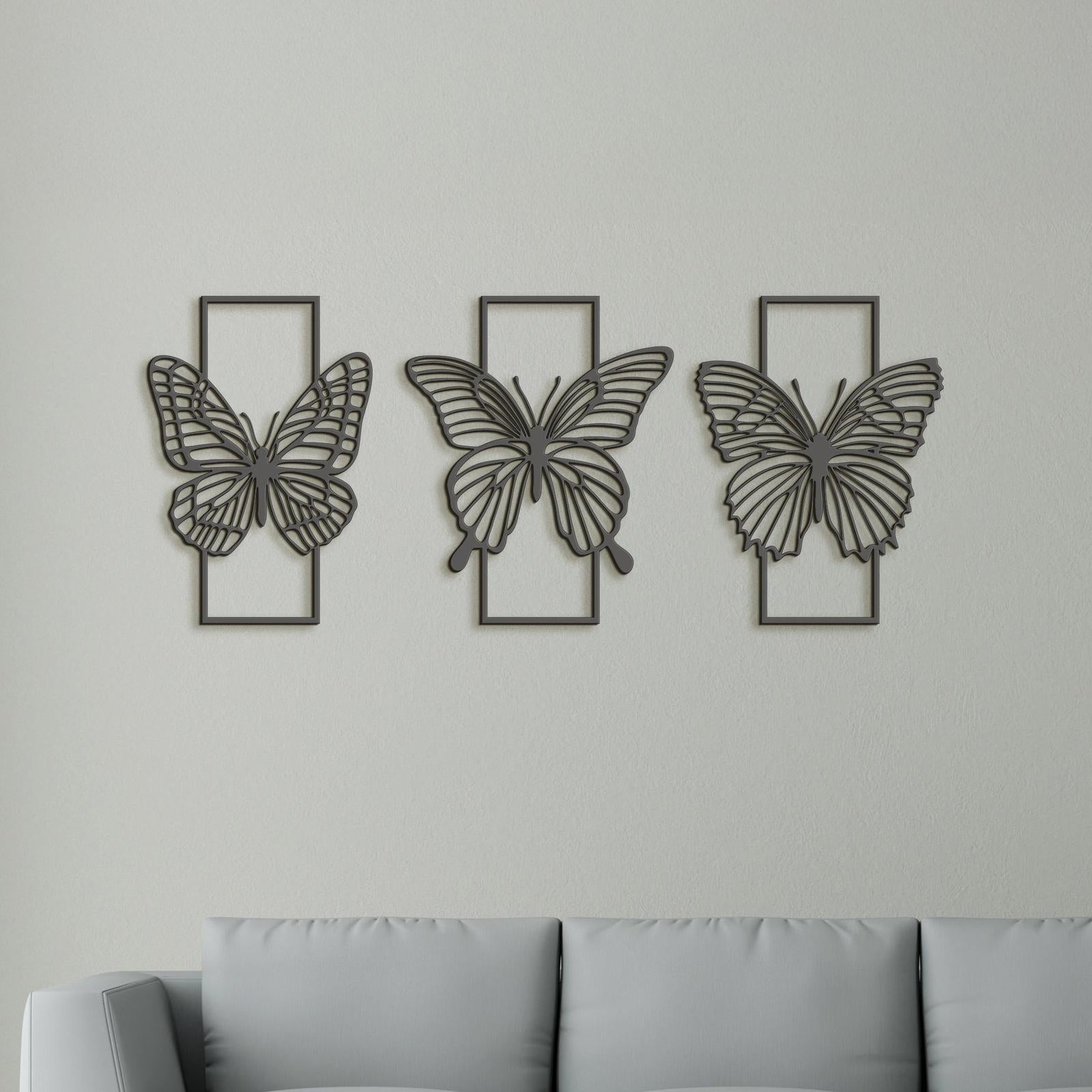 Trojdielna dekoracia Motyle-DREVTEX