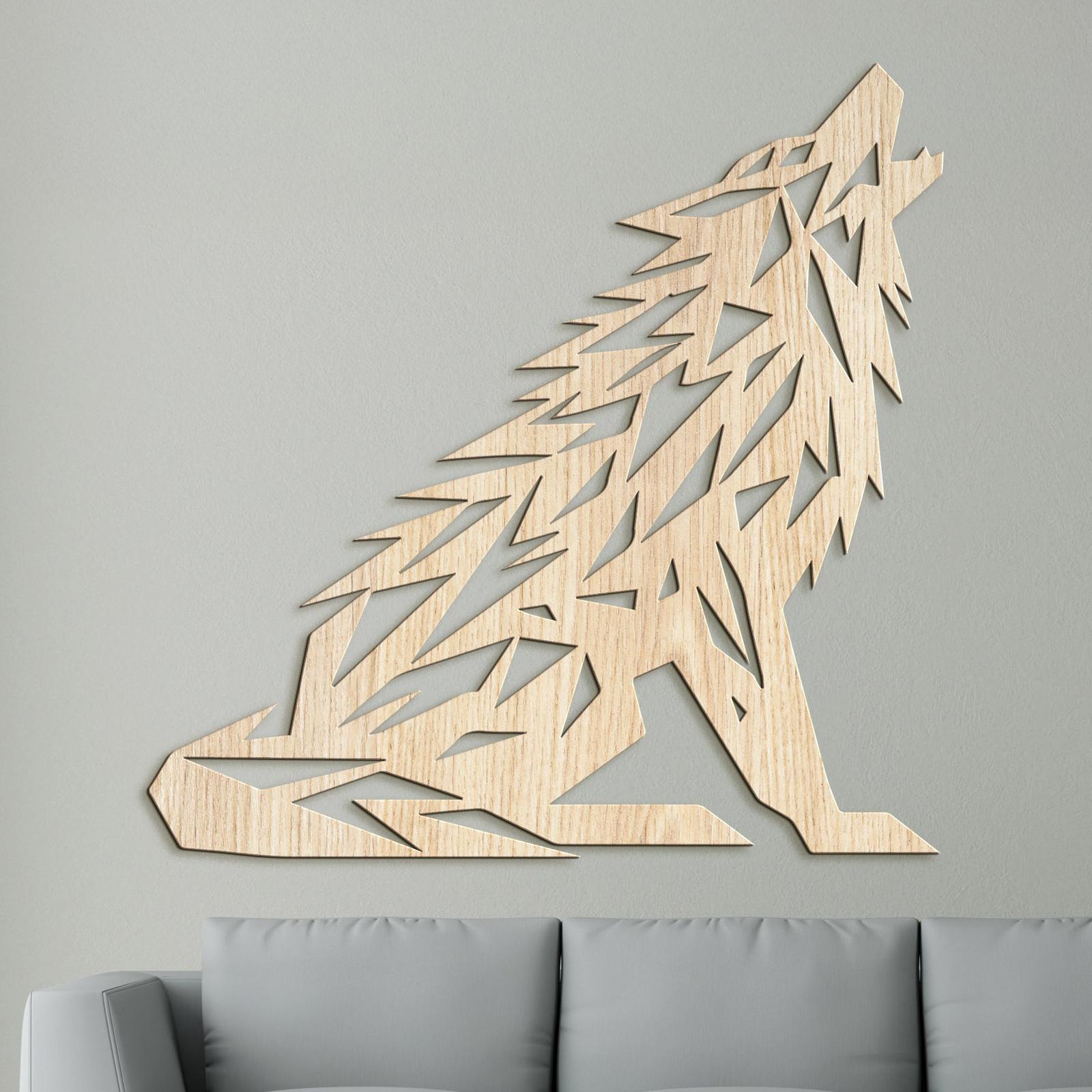 Drevený obraz Vyjúci vlk-DREVTEX