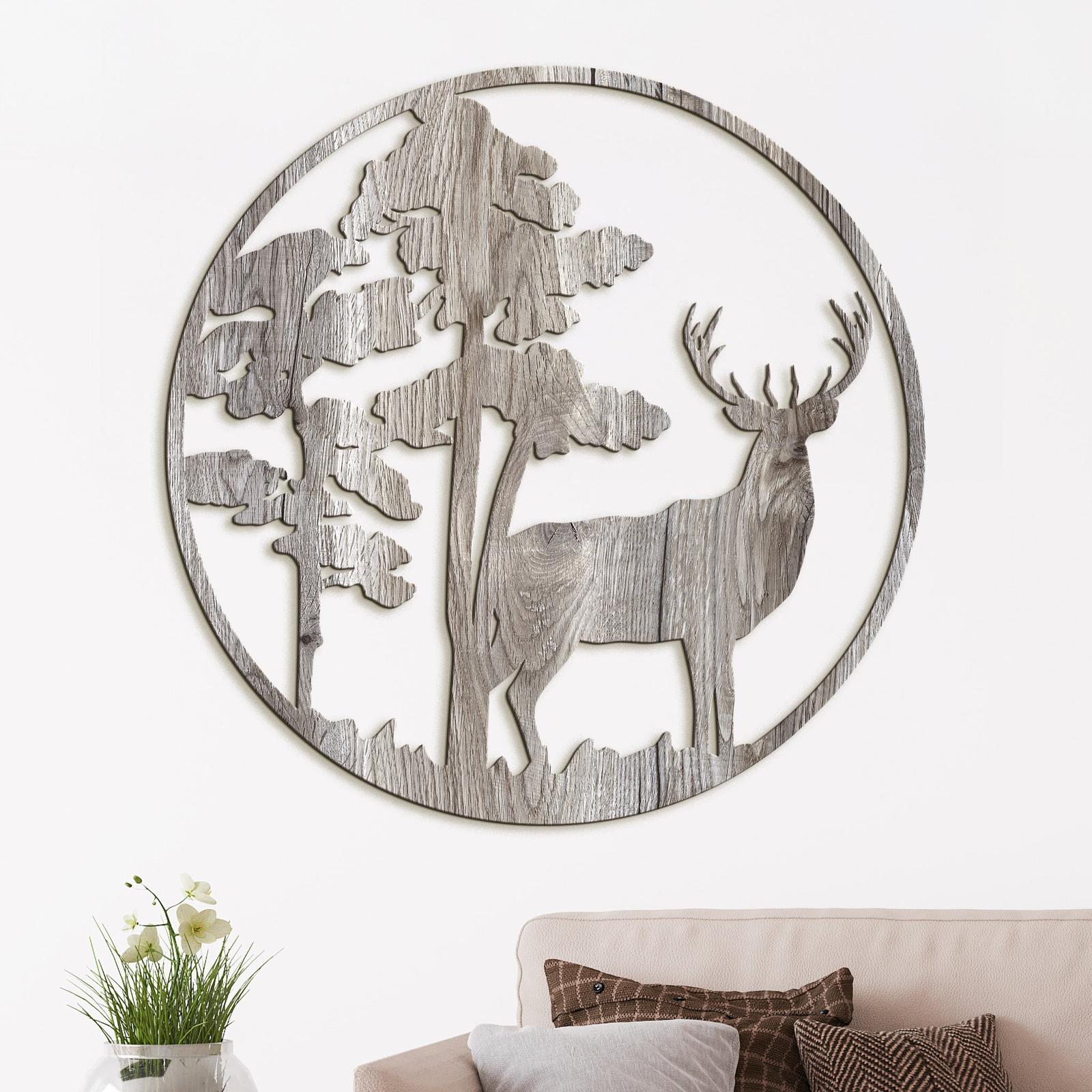 Drevený obraz Jelenia silueta-DREVTEX