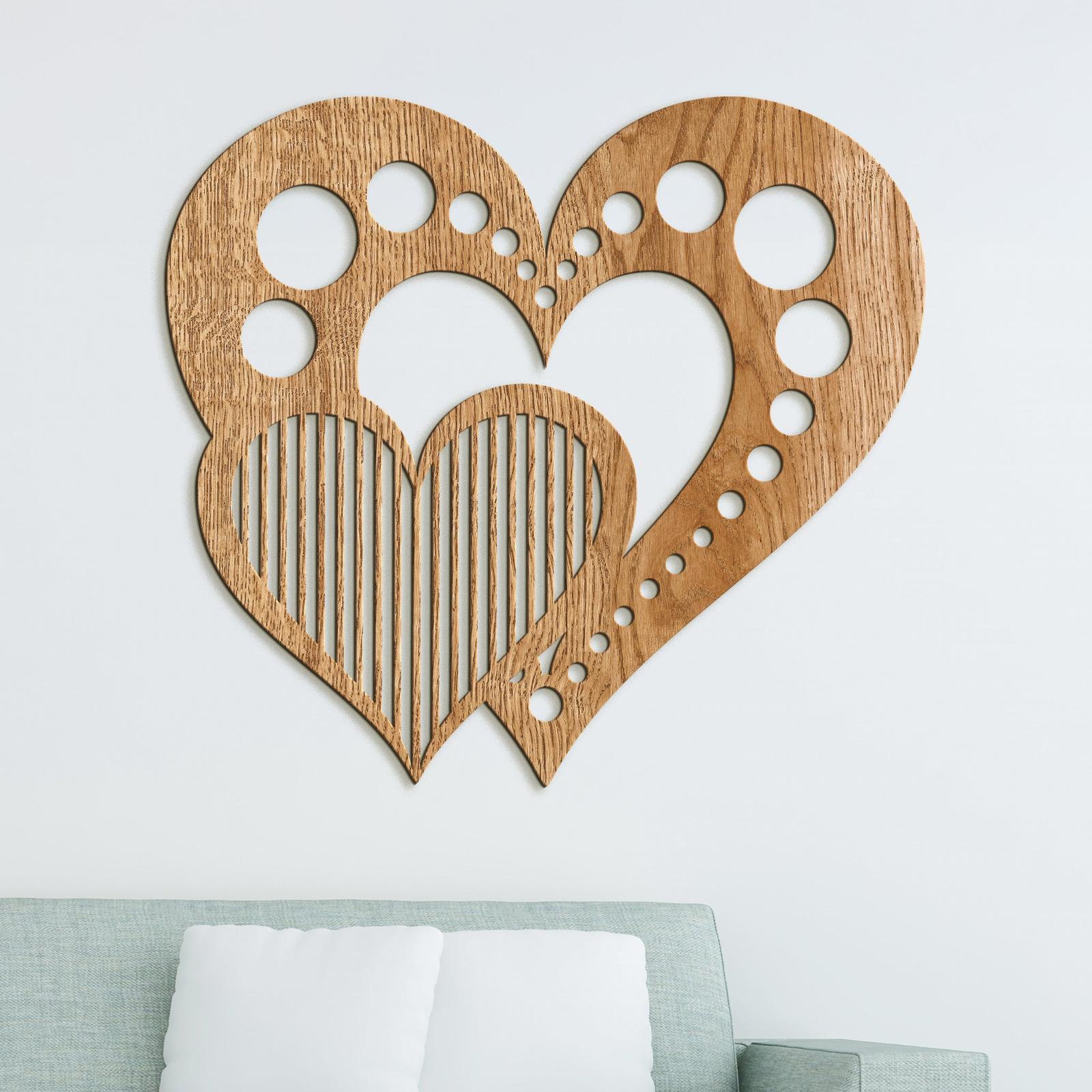 Drevený obraz na stenu Srdcia-DREVTEX