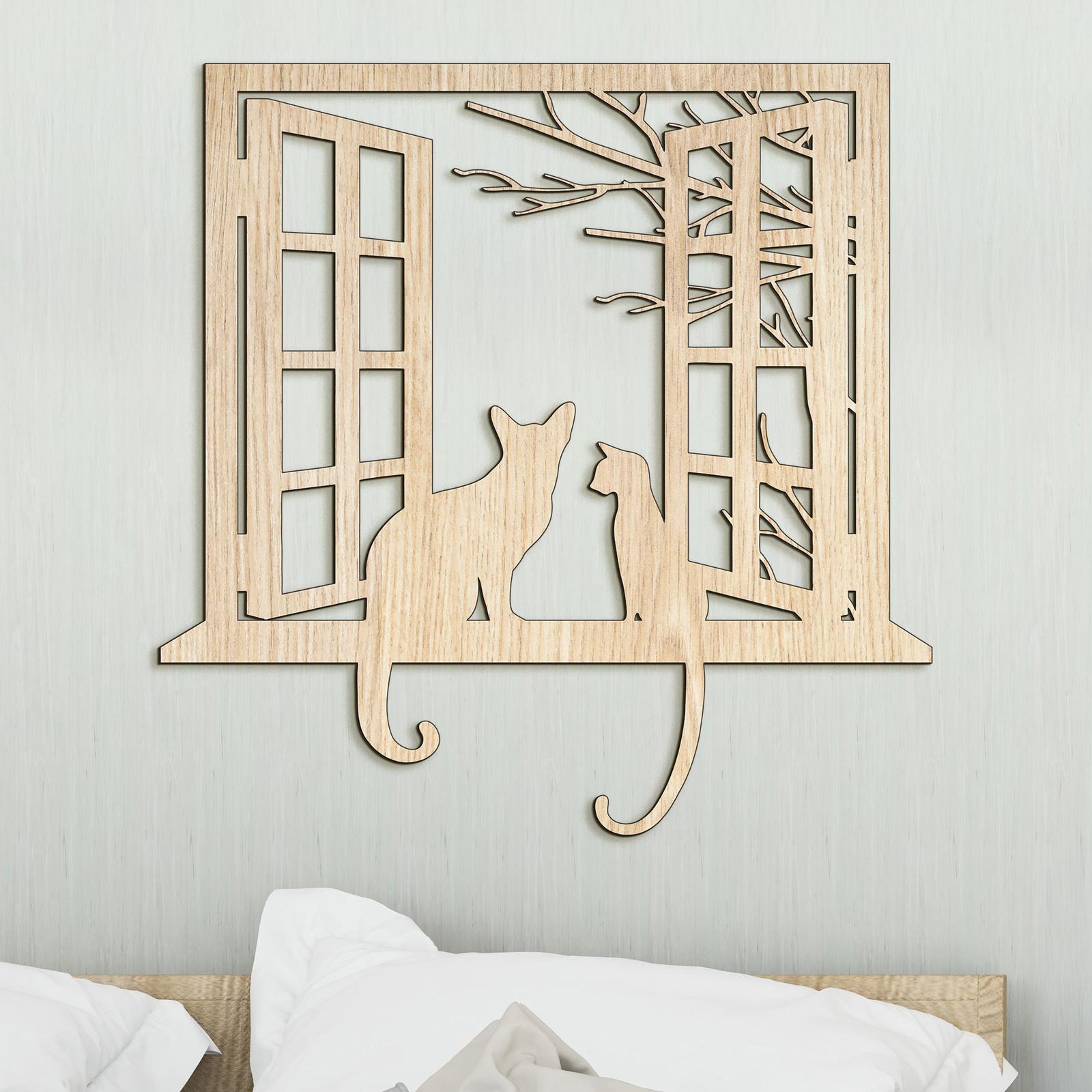 Drevena dekoracia macky-DREVTEX