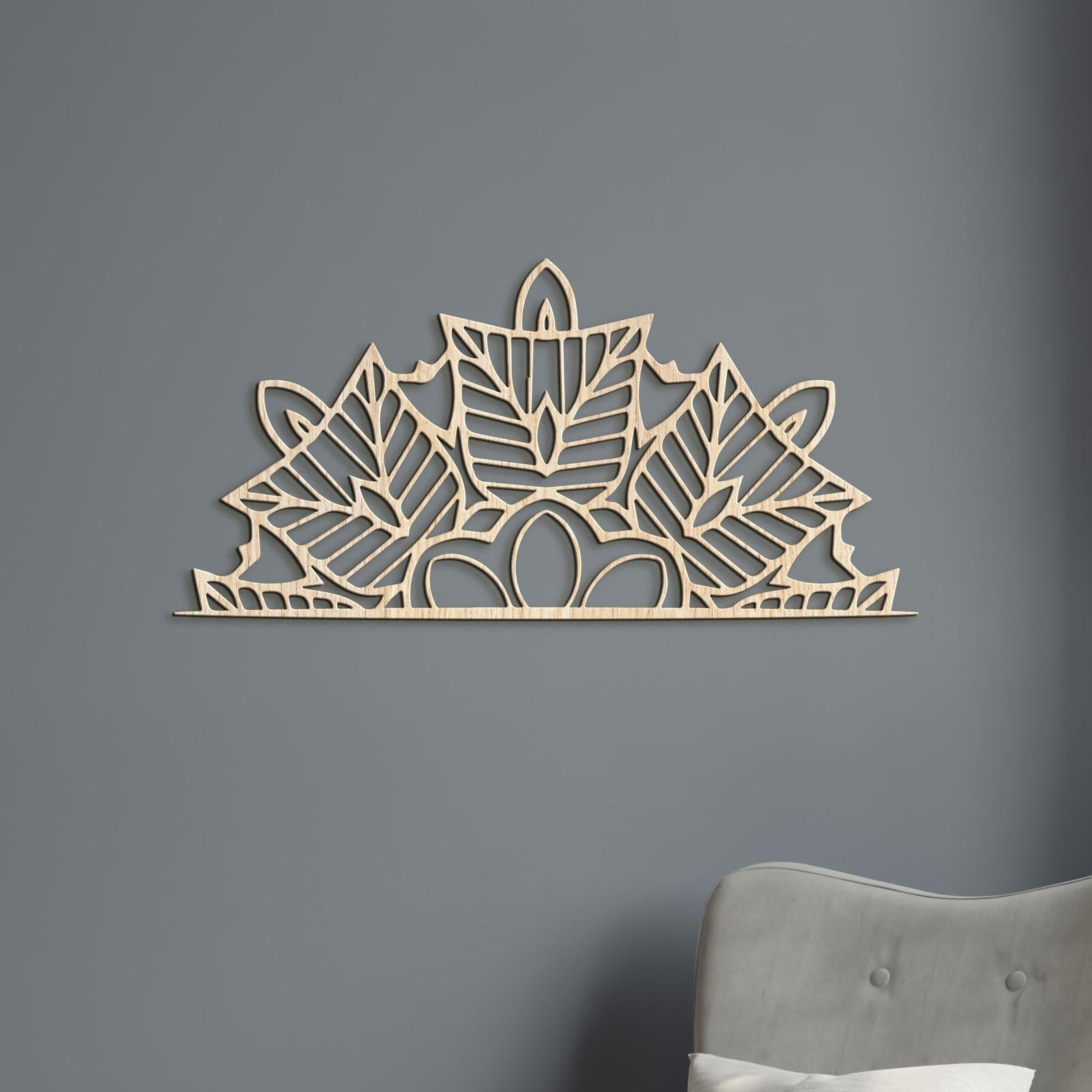 Drevená mandala polkruh Ornament-DREVTEX