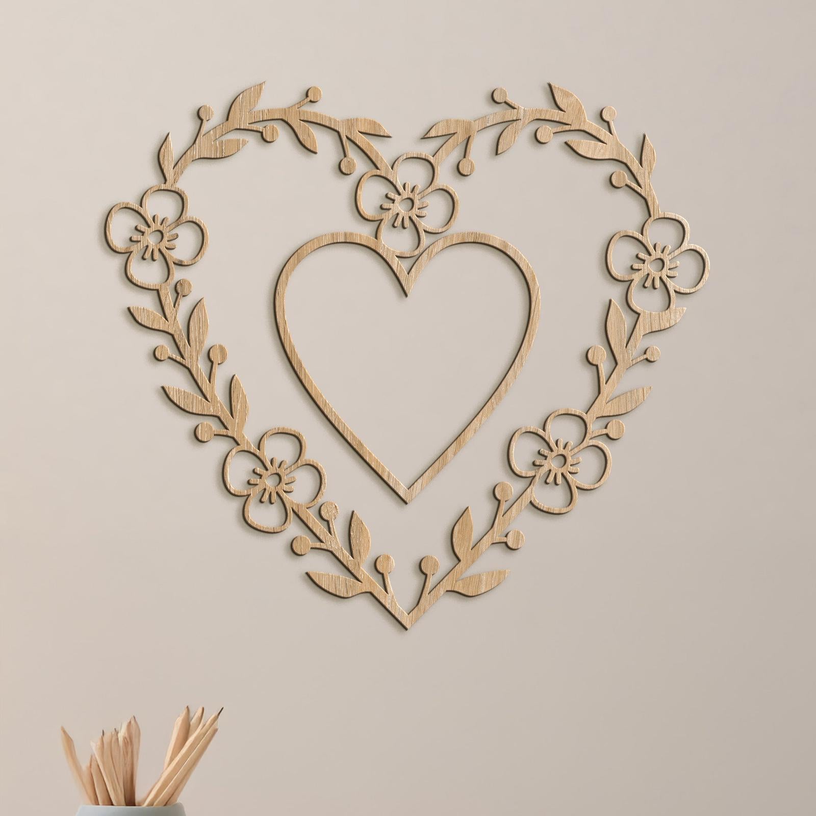 Romantický obraz na stenu HEART-DREVTEX