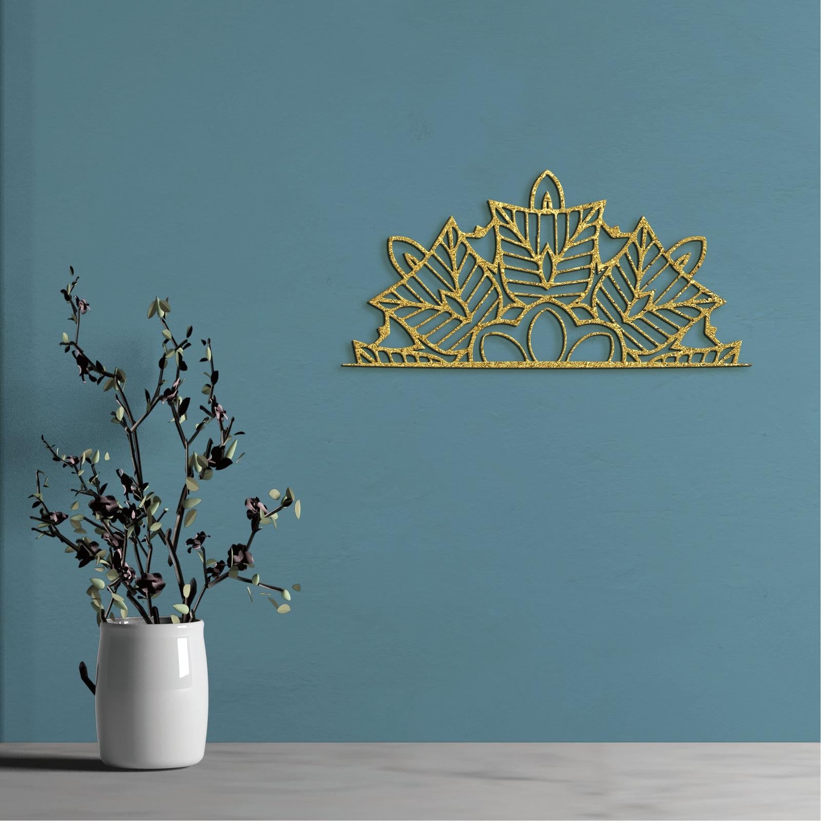 Drevená mandala polkruh Ornament-DREVTEX