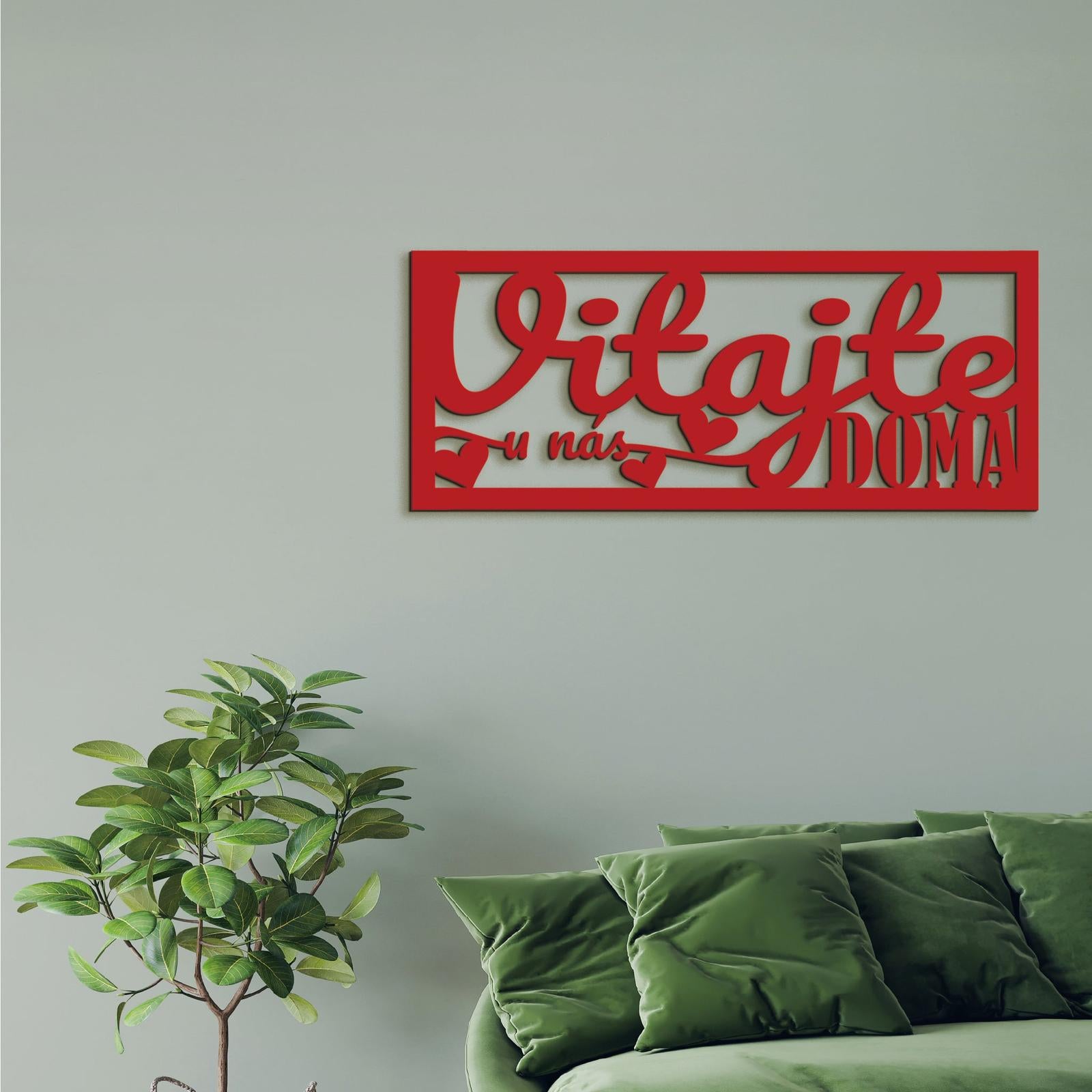 Drevený nápis VITAJTE u nás DOMA-DREVTEX