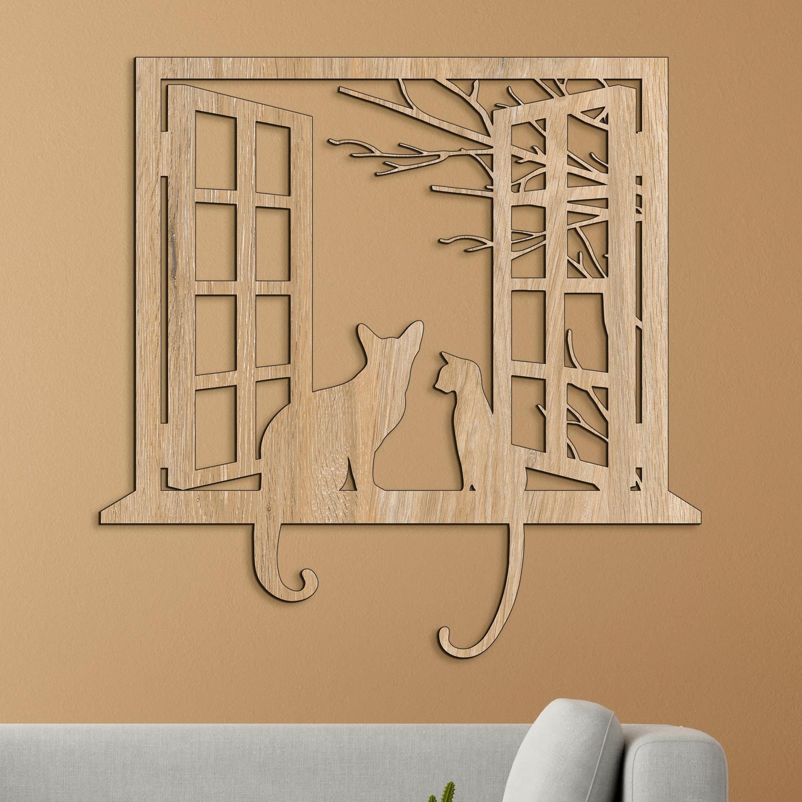 Drevena dekoracia macky-DREVTEX