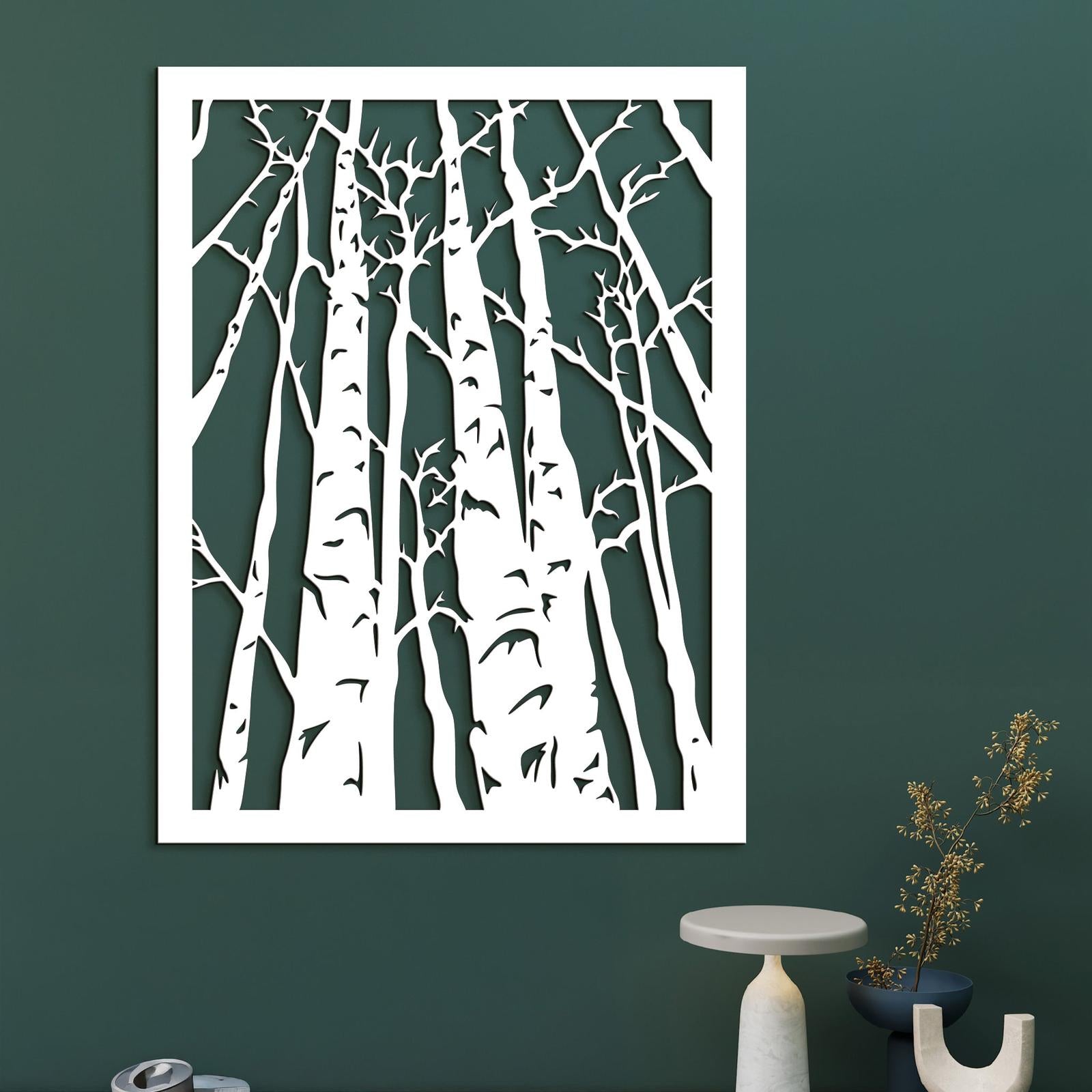 Drevený obraz na stenu silueta lesa-DREVTEX