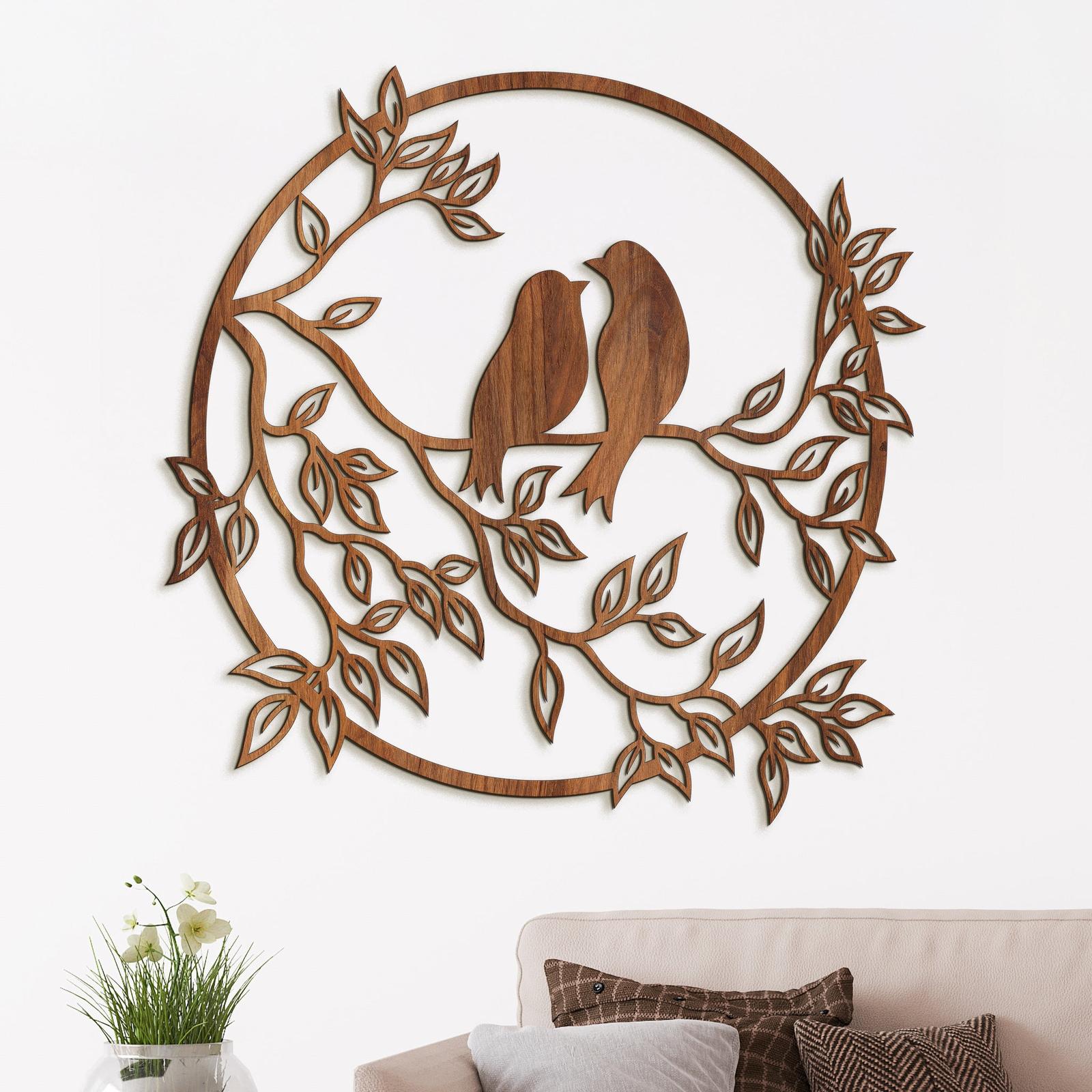 Drevený obraz štebot vtákov-DREVTEX