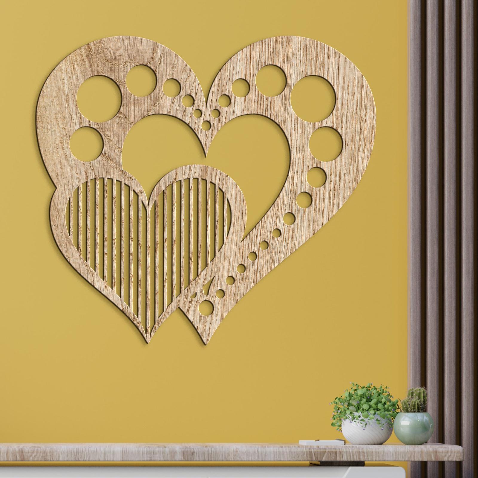 Drevený obraz na stenu Srdcia-DREVTEX