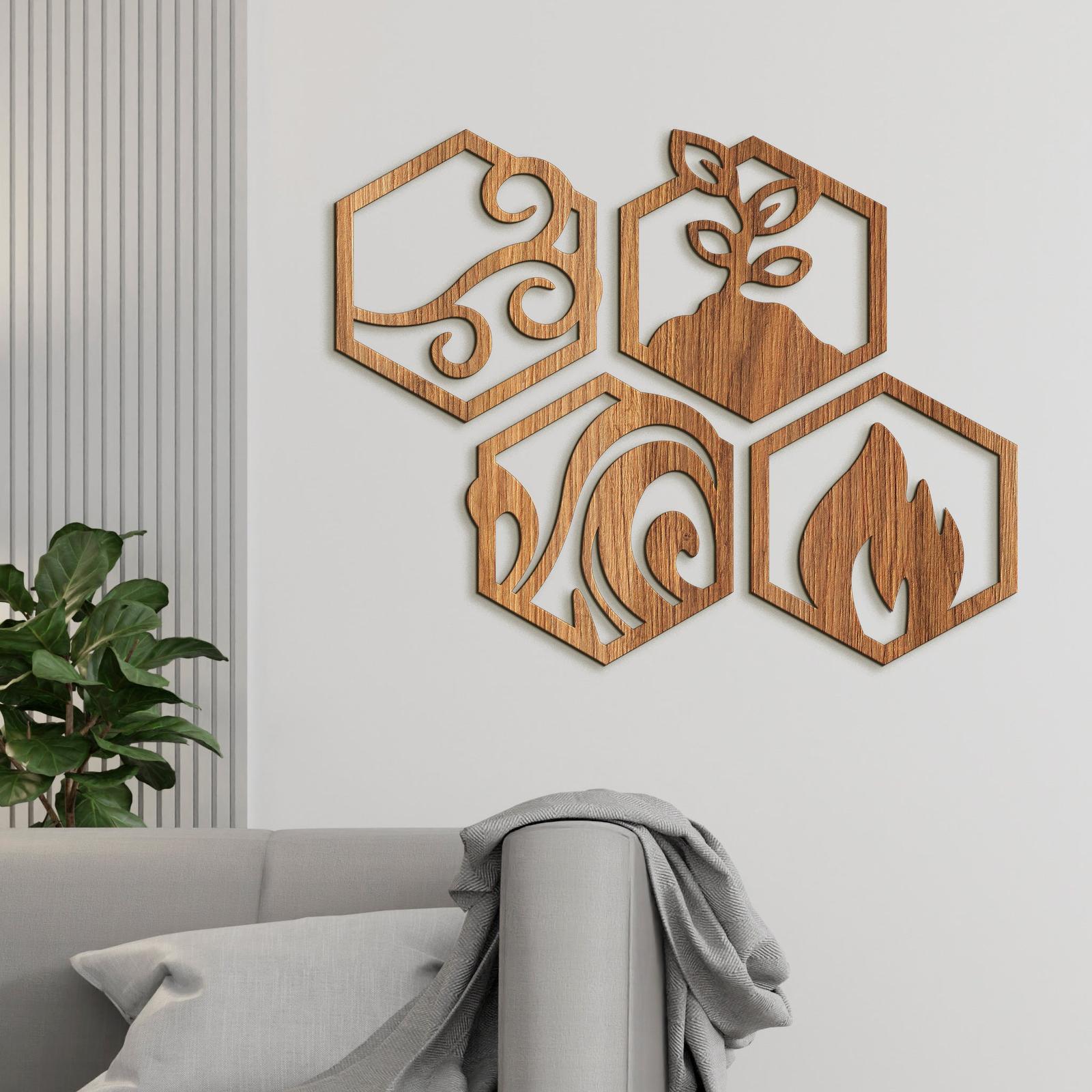 Moderný obraz Štyri živly-DREVTEX