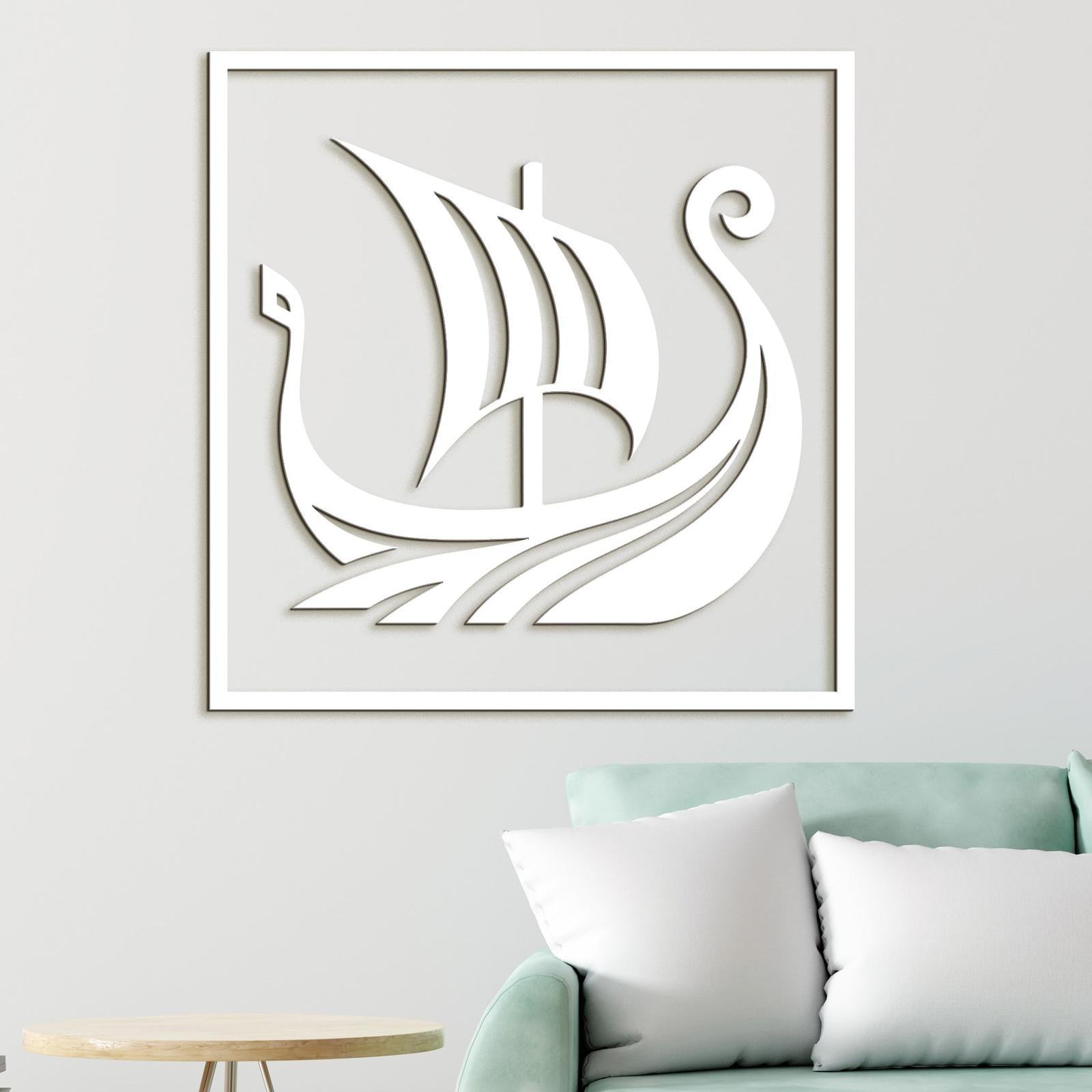 Dreveny obraz Vikingska lod-DREVTEX