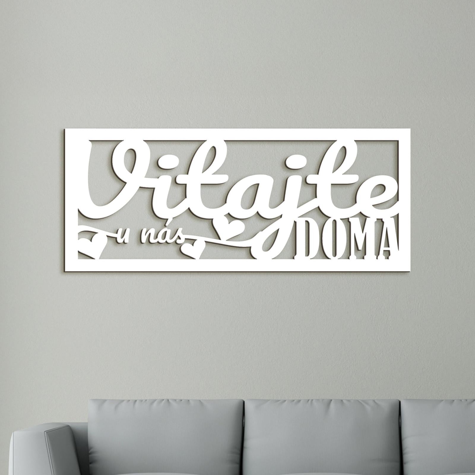 Drevený nápis VITAJTE u nás DOMA-DREVTEX