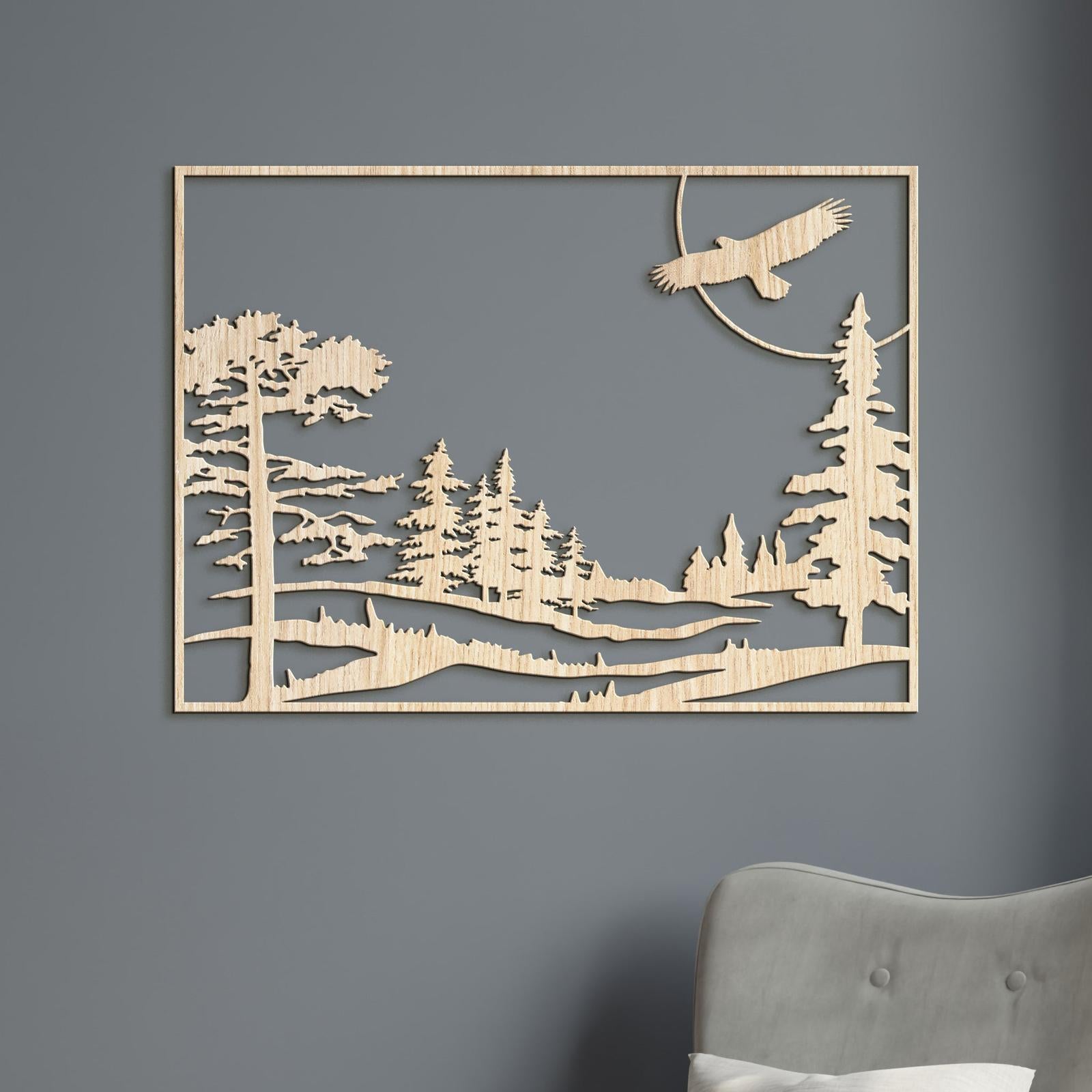 Dreveny obraz let orla-DREVTEX