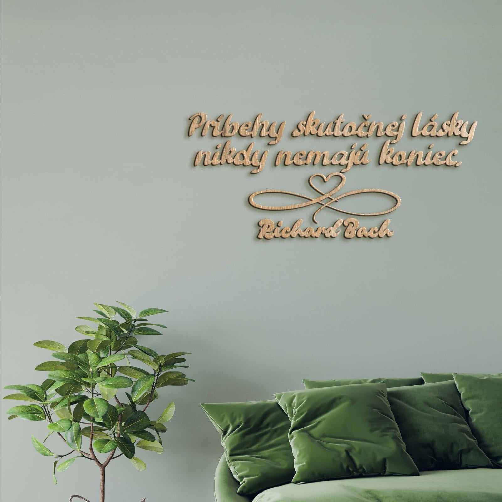 Drevený citát Príbehy skutočnej lásky-DREVTEX