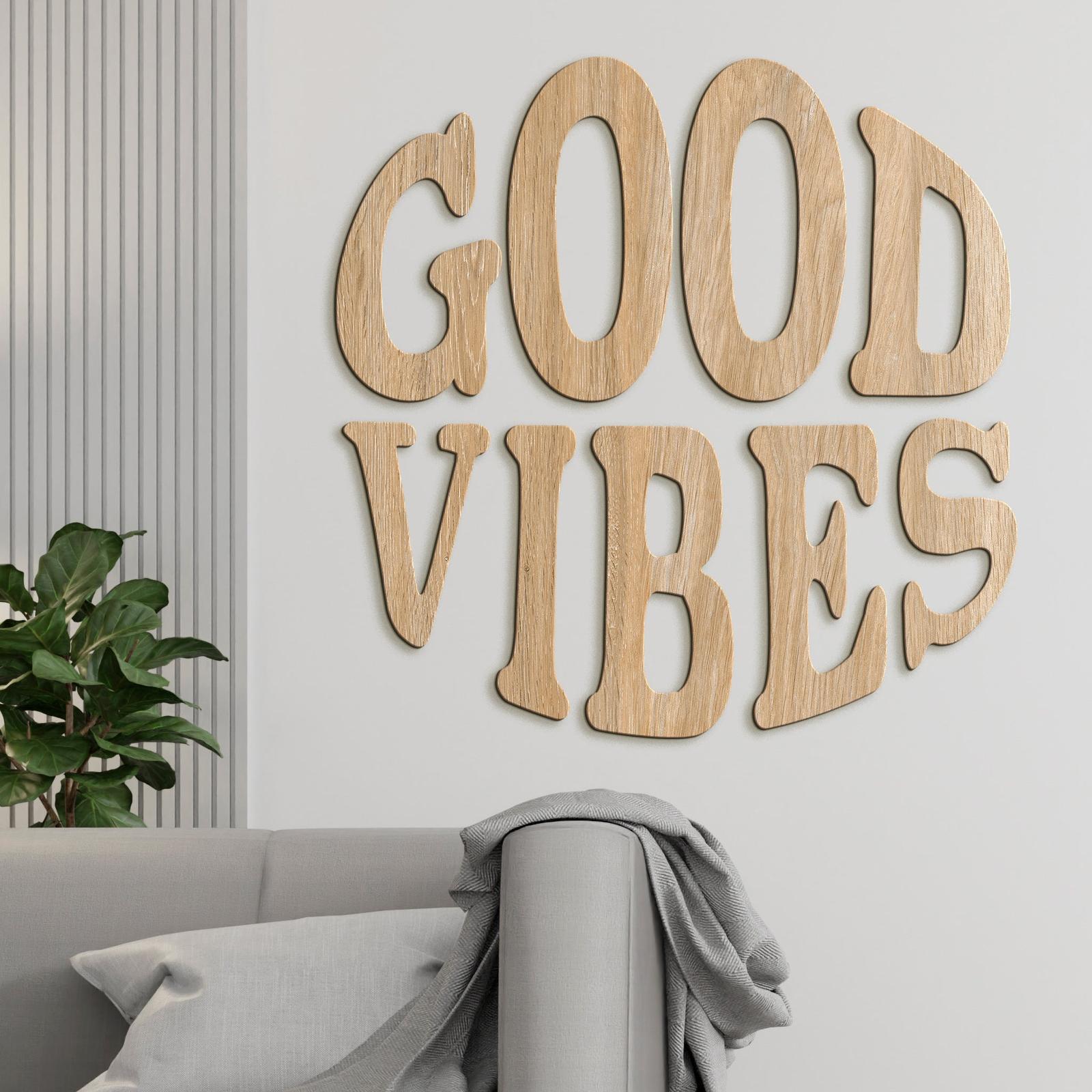 Drevený nápis GOOD VIBES-DREVTEX