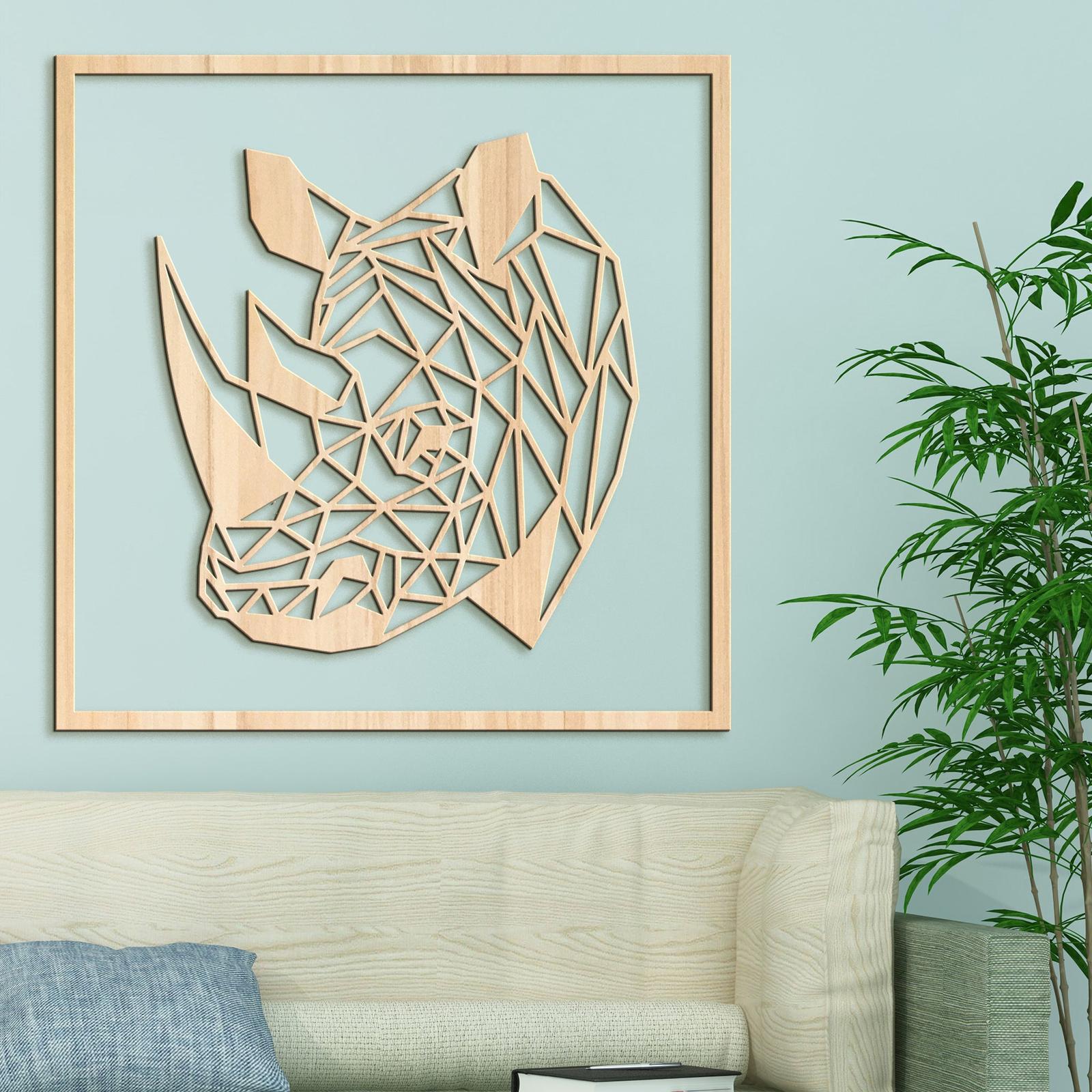 Drevený obraz Nosorožec-DREVTEX