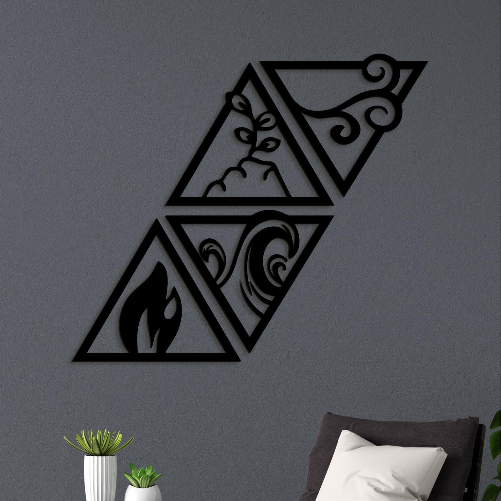 Obraz so symbolmi styroch zivlov-DREVTEX