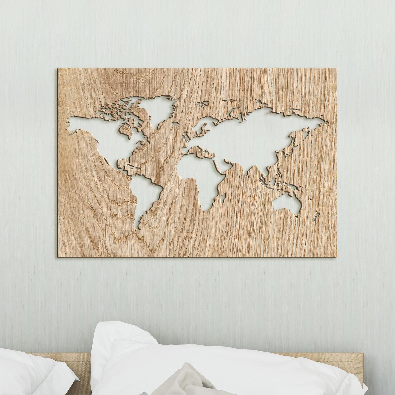 Drevený obraz na stenu Mapa sveta-DREVTEX