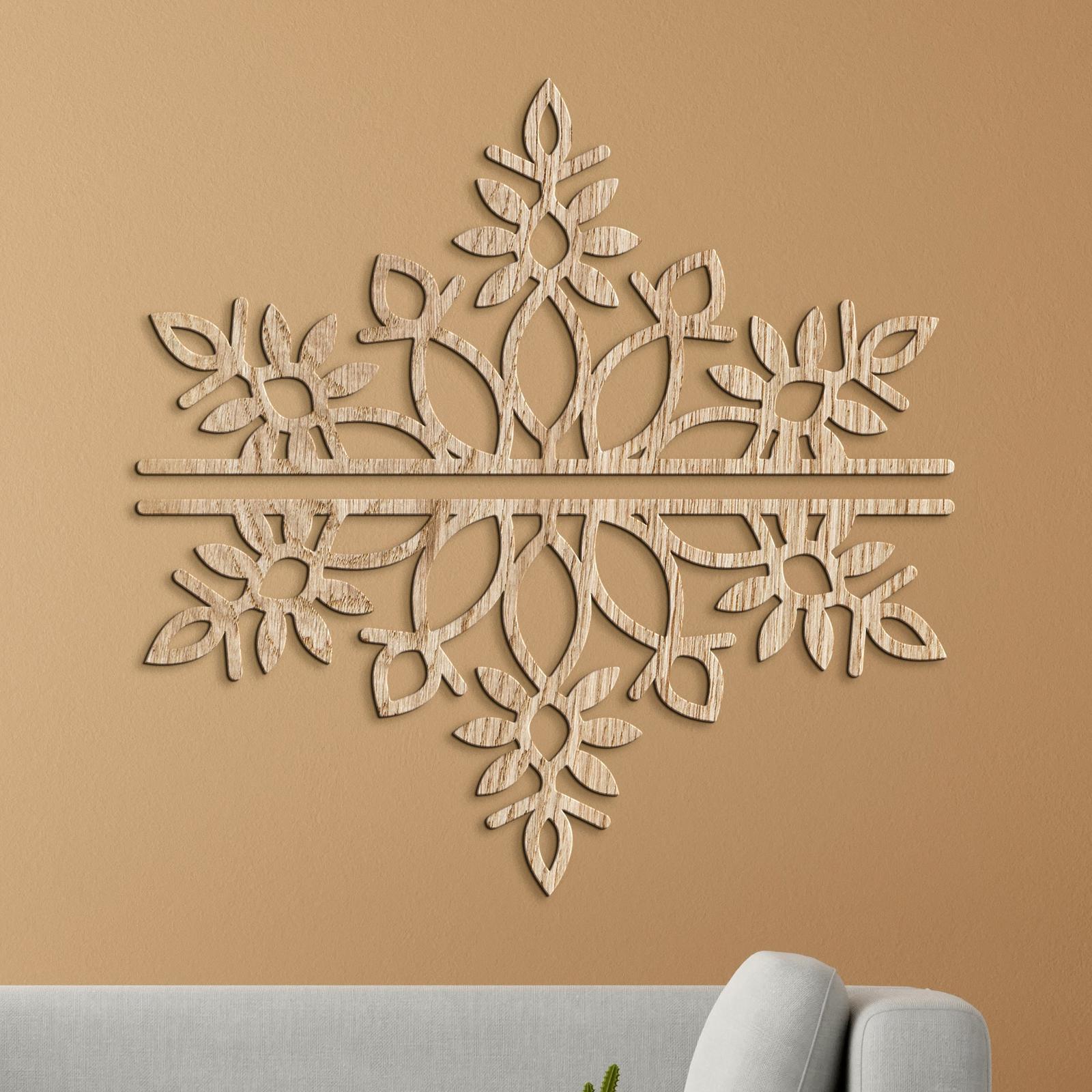 Dvojdielna drevená mandala SNOW-DREVTEX